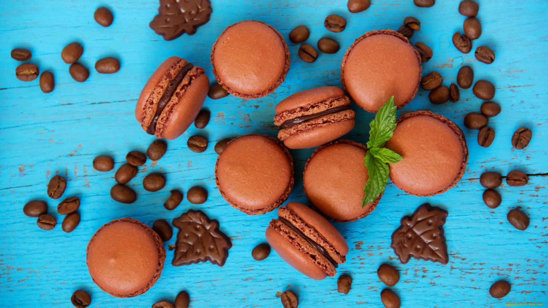 еда, макаруны, кофе