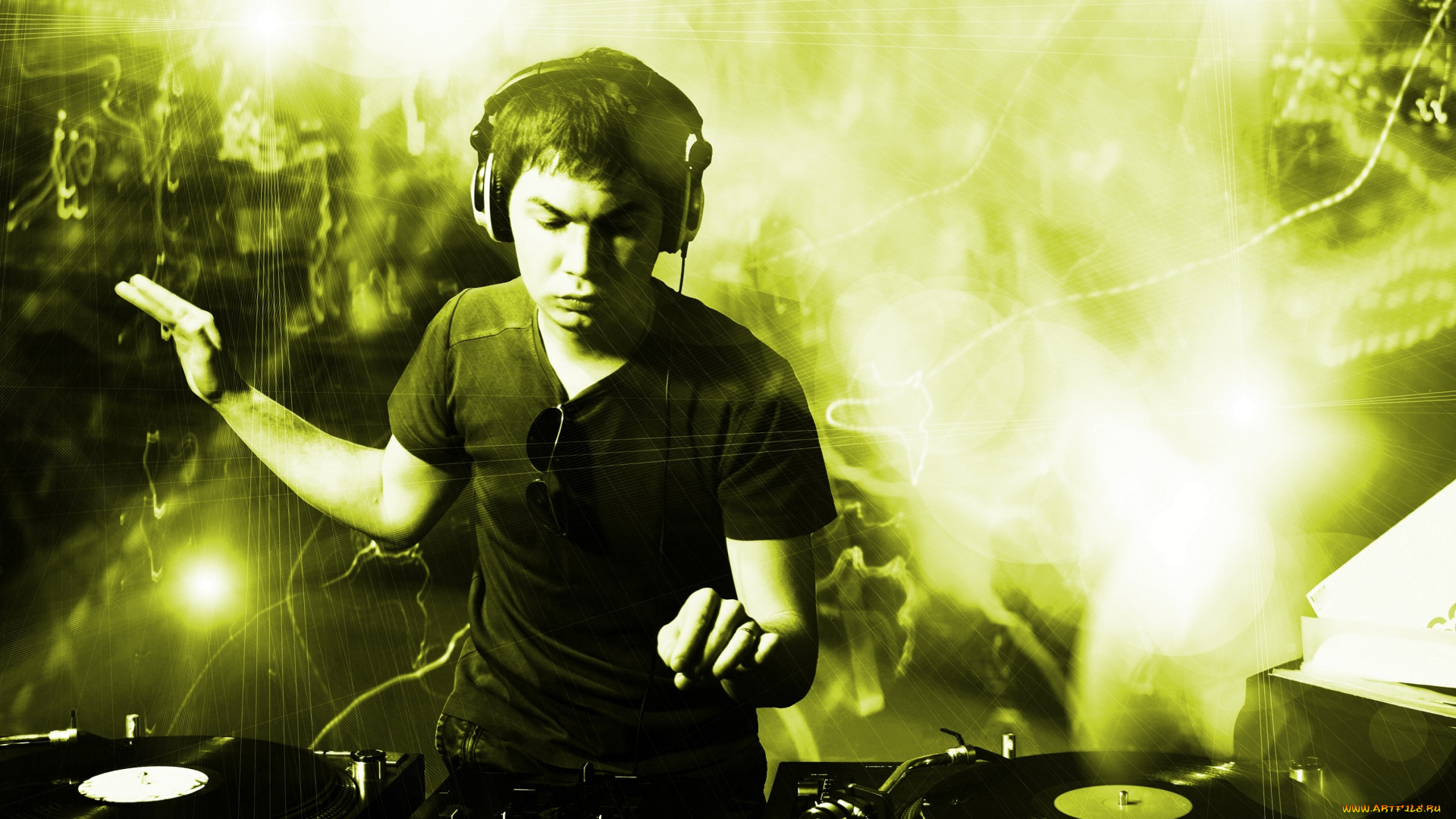 музыка, -, другое, клуб, парень, диджей