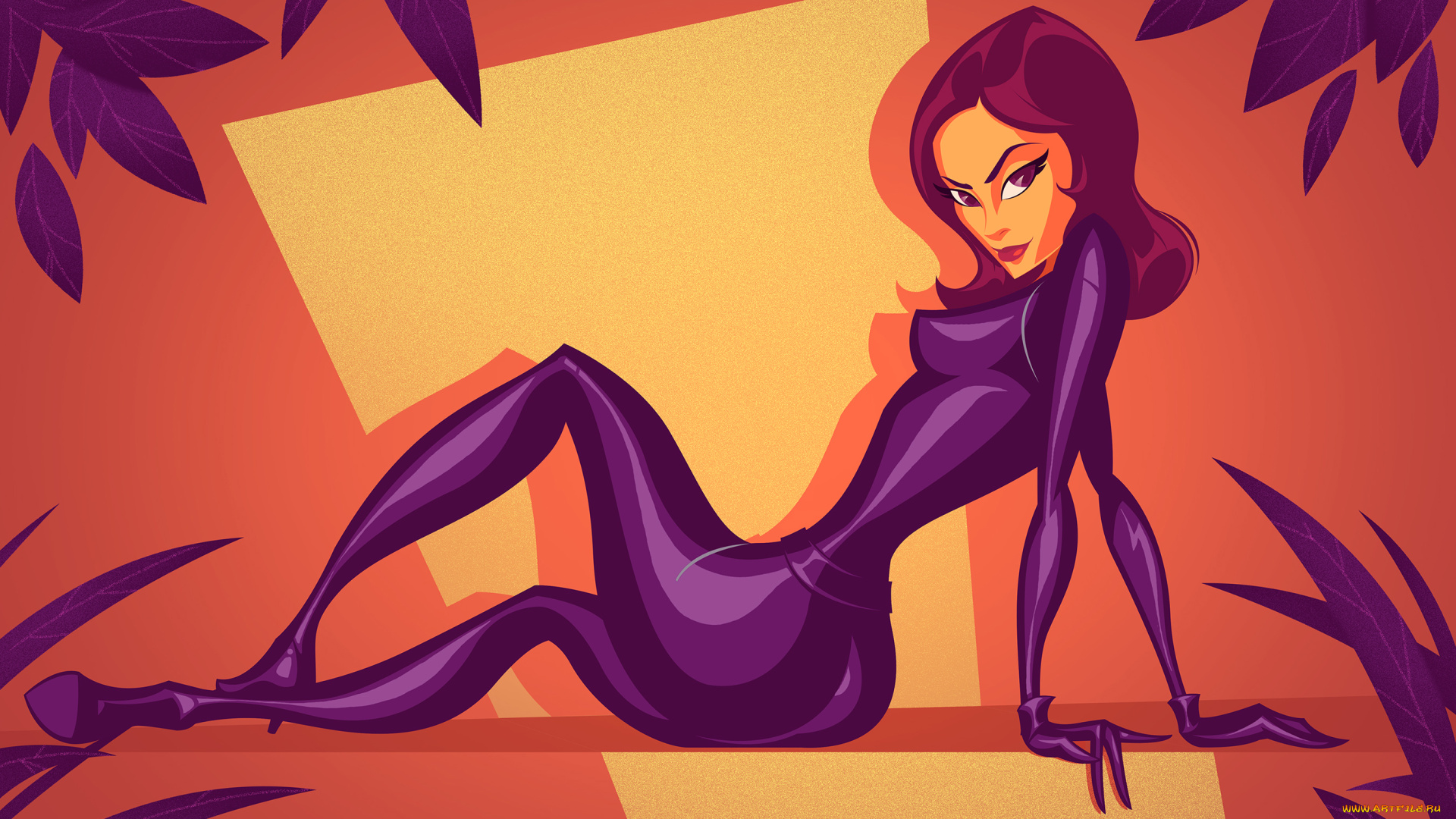 векторная, графика, девушки, девушка, фон, взгляд