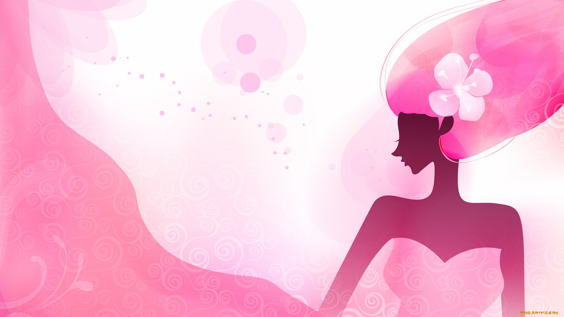 векторная, графика, девушки, взгляд, девушка, фон