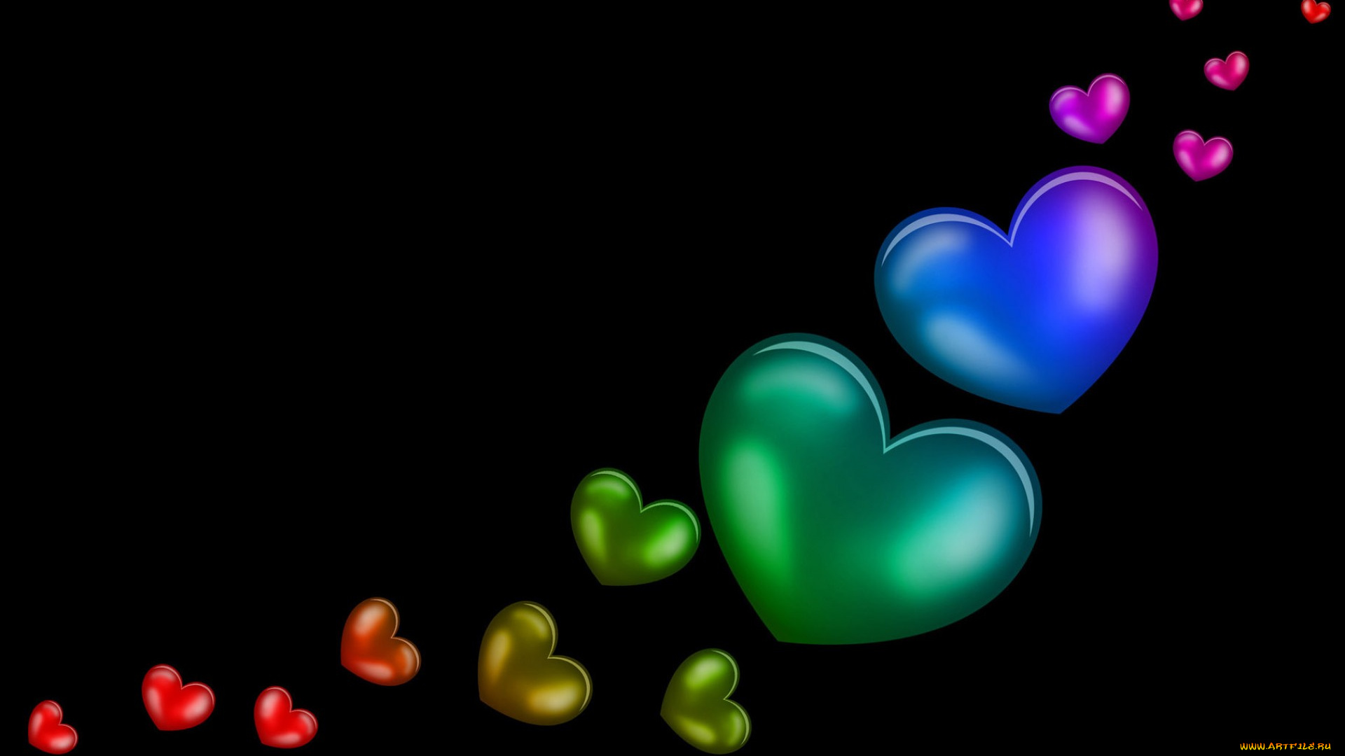 векторная, графика, сердечки