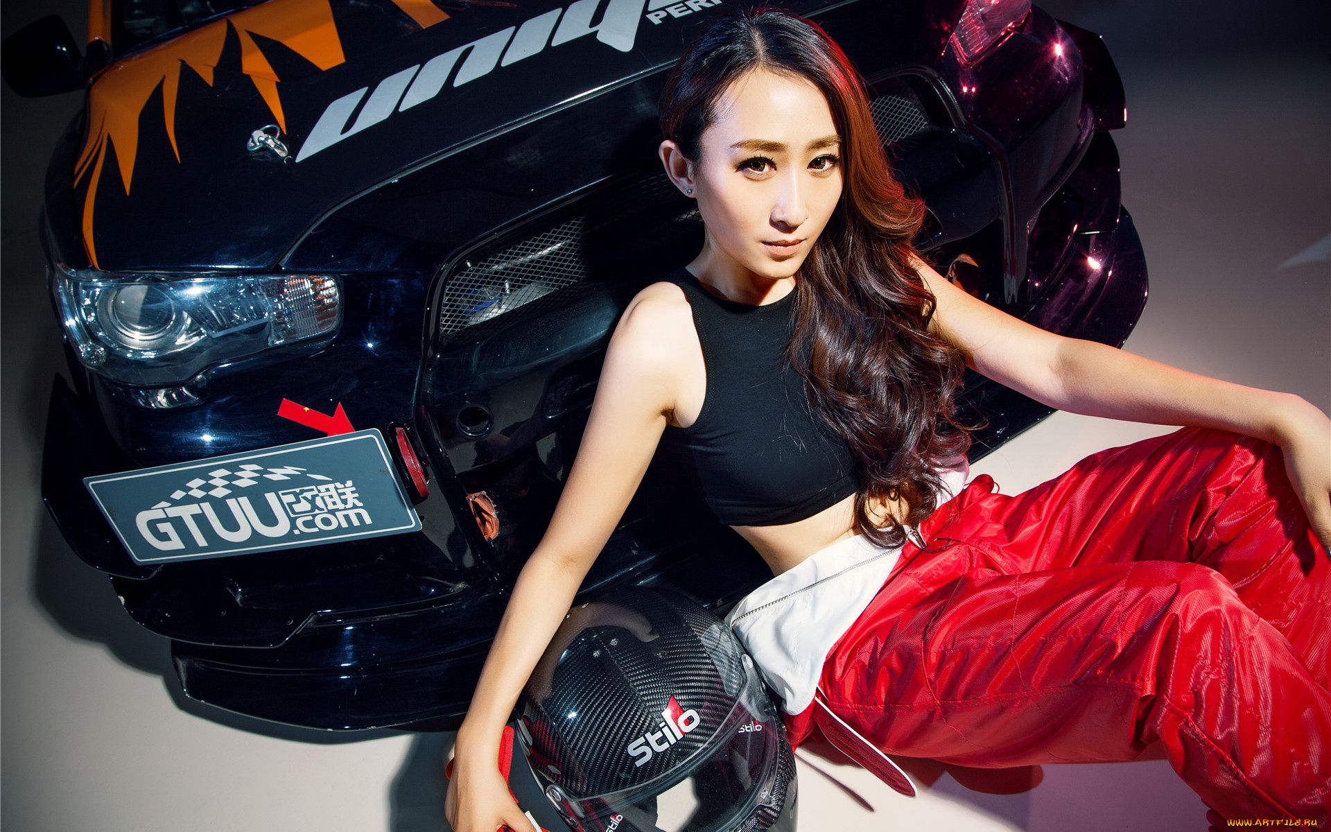 автомобили, авто, с, девушками, азиатка, автомобиль, девушка