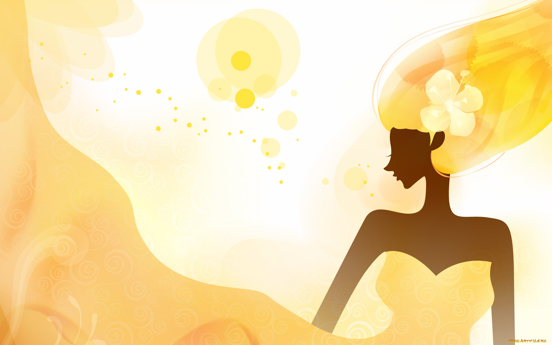 векторная, графика, девушки, девушка, фон, взгляд