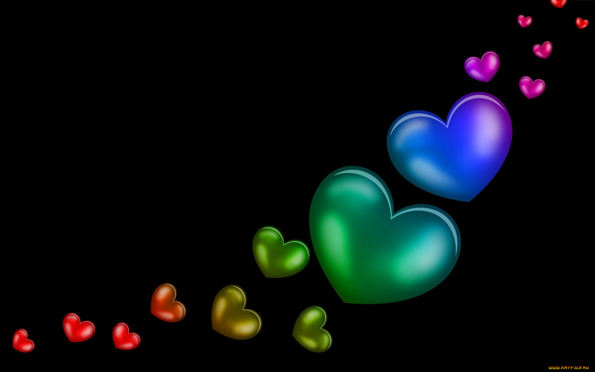 векторная, графика, сердечки