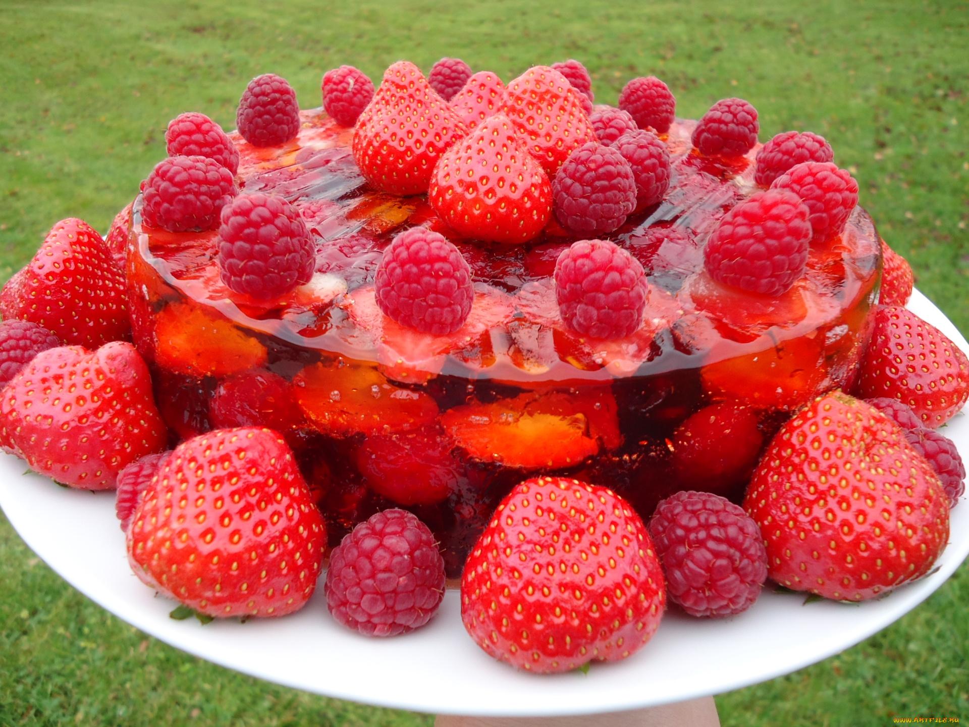 еда, мороженое, , десерты, малина, клубника, желе