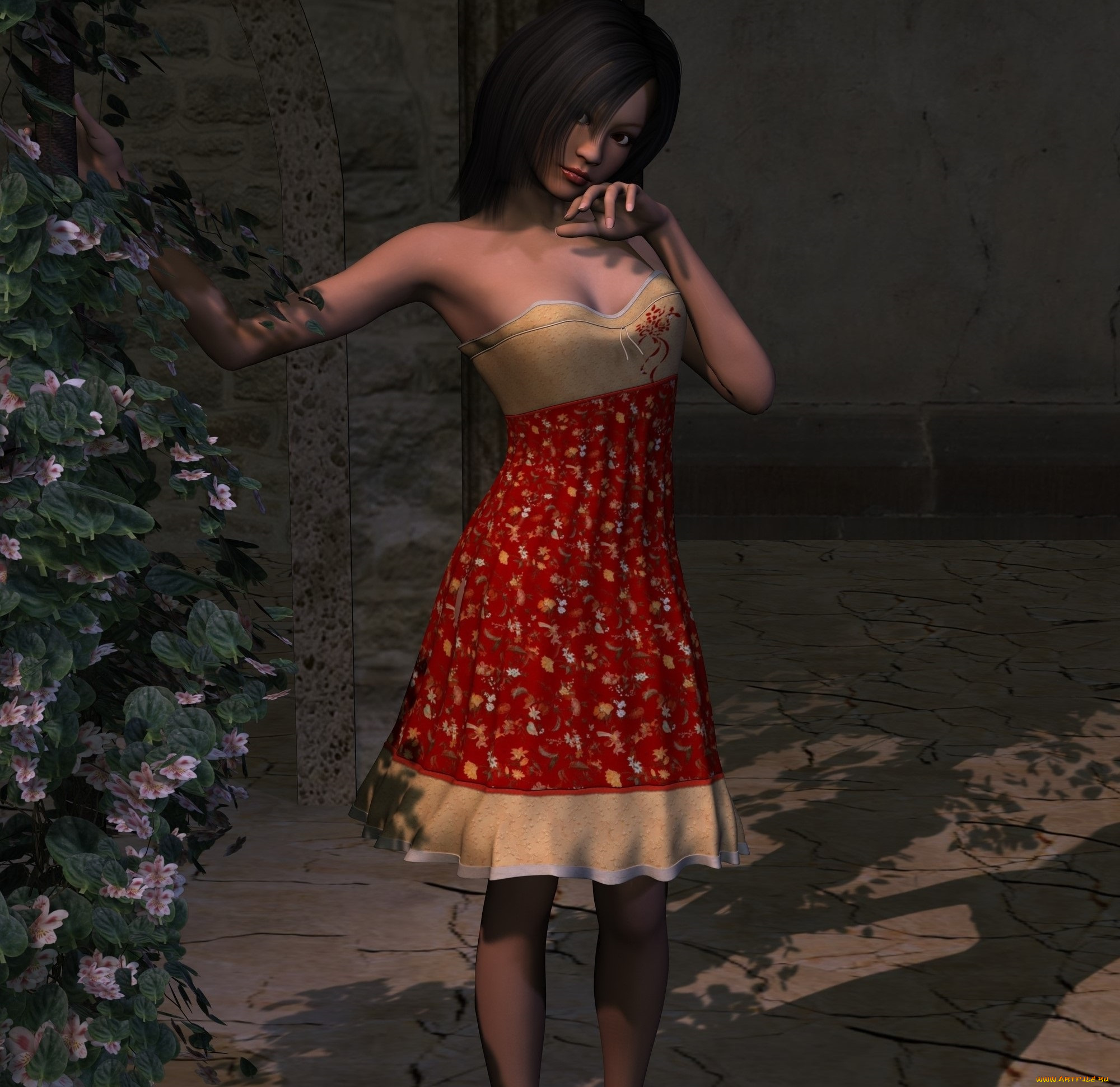 3д, графика, люди, , people, девушка, взгляд