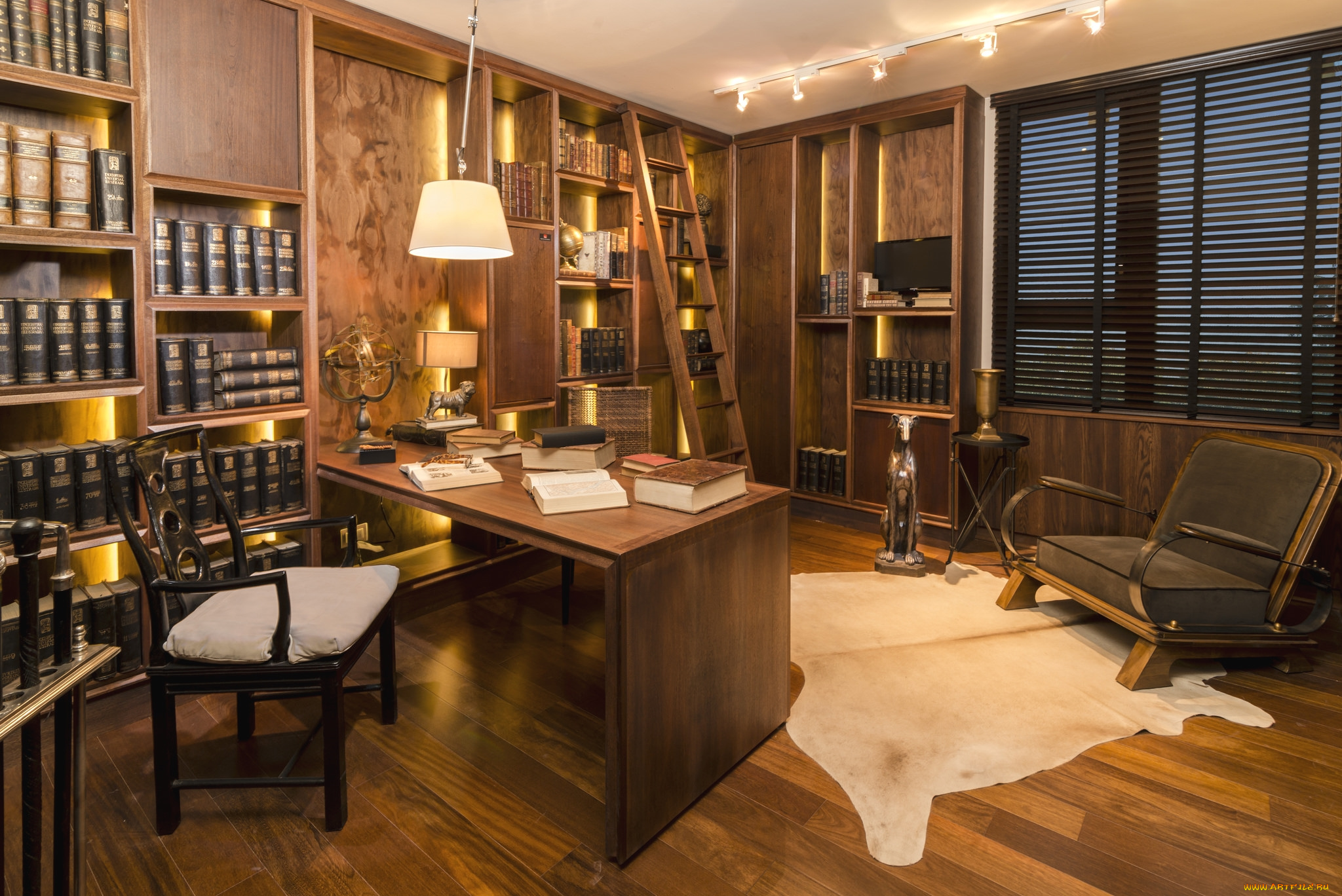интерьер, кабинет, , библиотека, , офис, книги