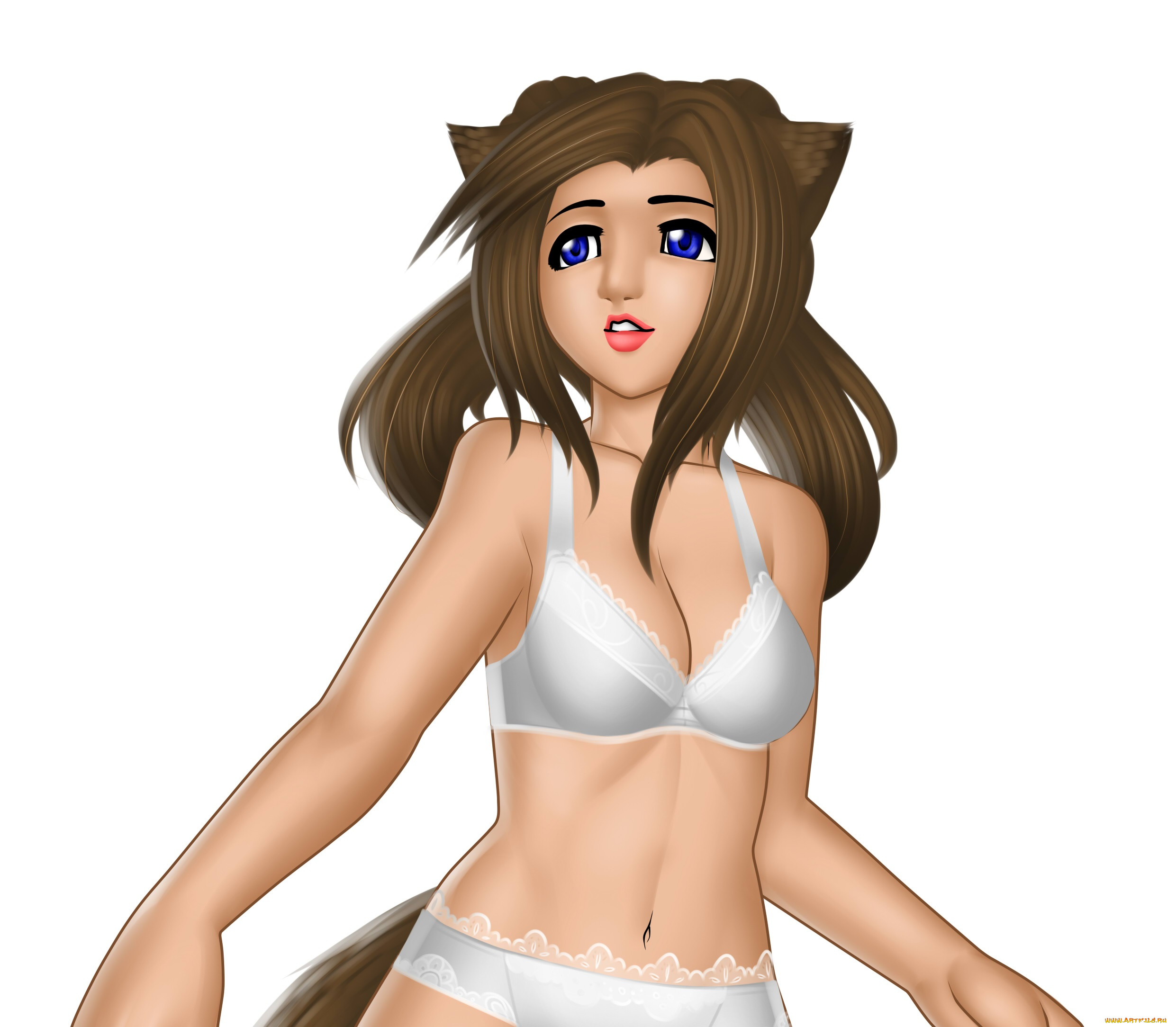 векторная, графика, девушки, взгляд, девушка