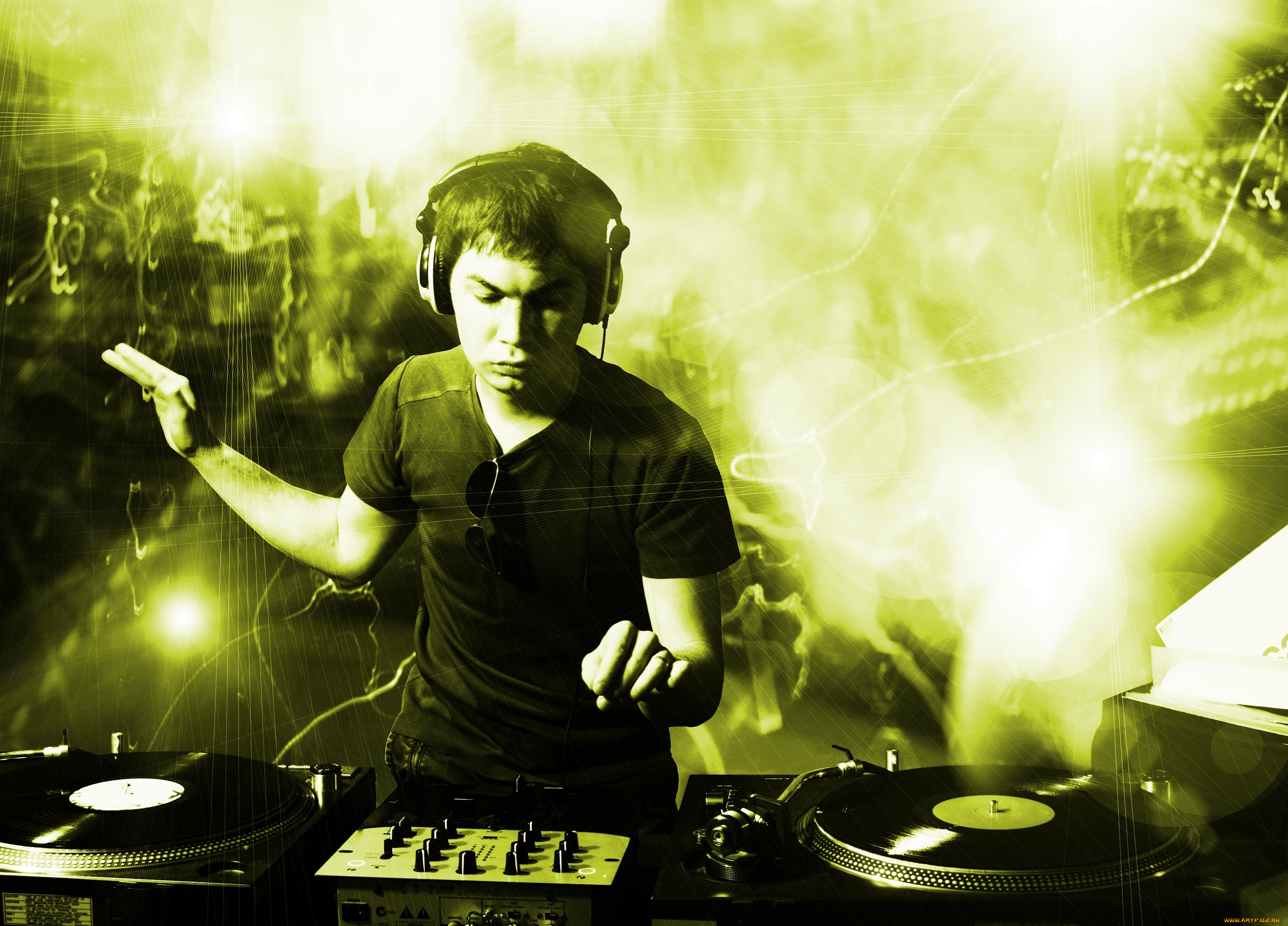 музыка, -, другое, клуб, парень, диджей