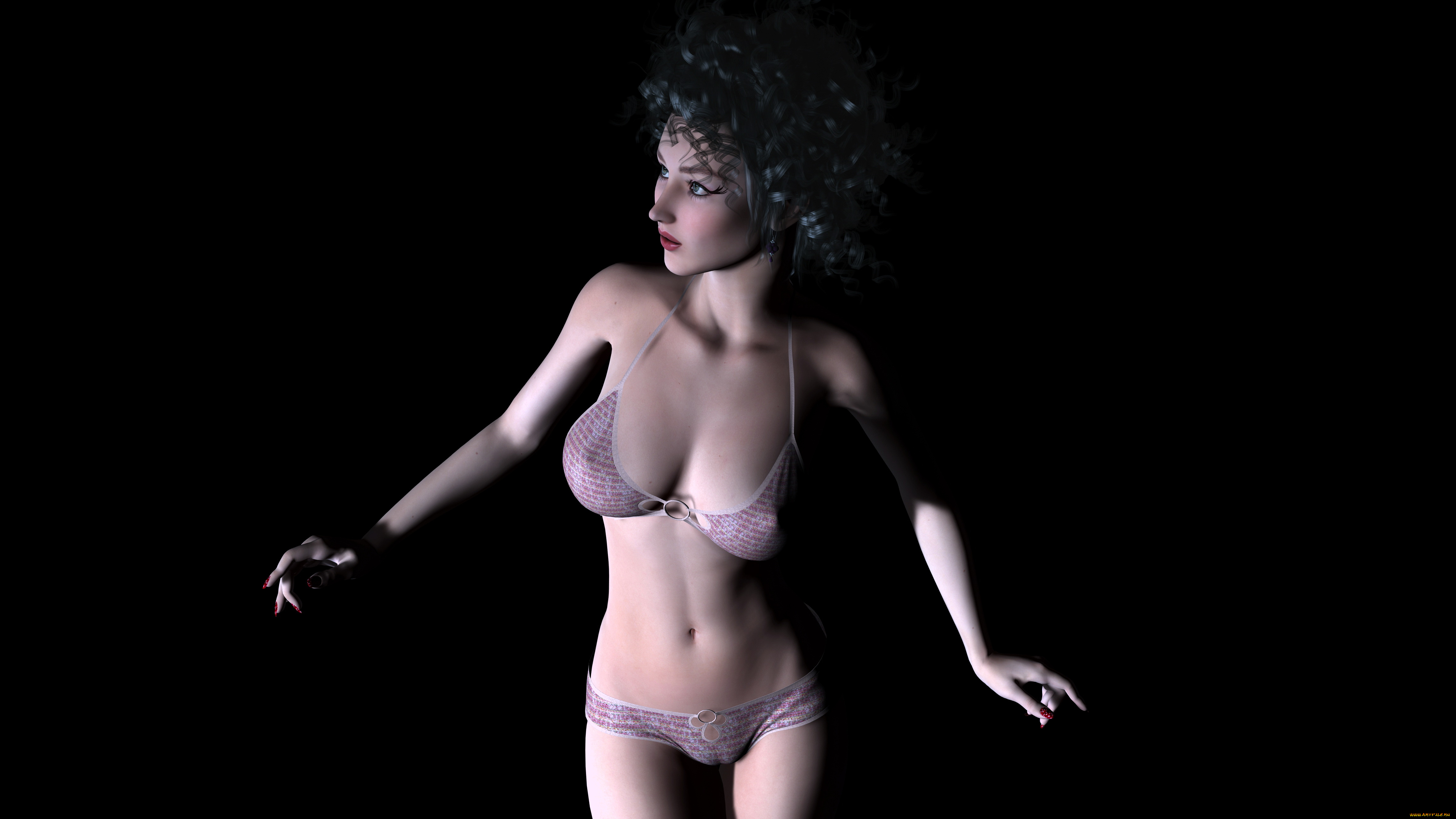 bunny, 3д, графика, люди, , people, девушка, взгляд