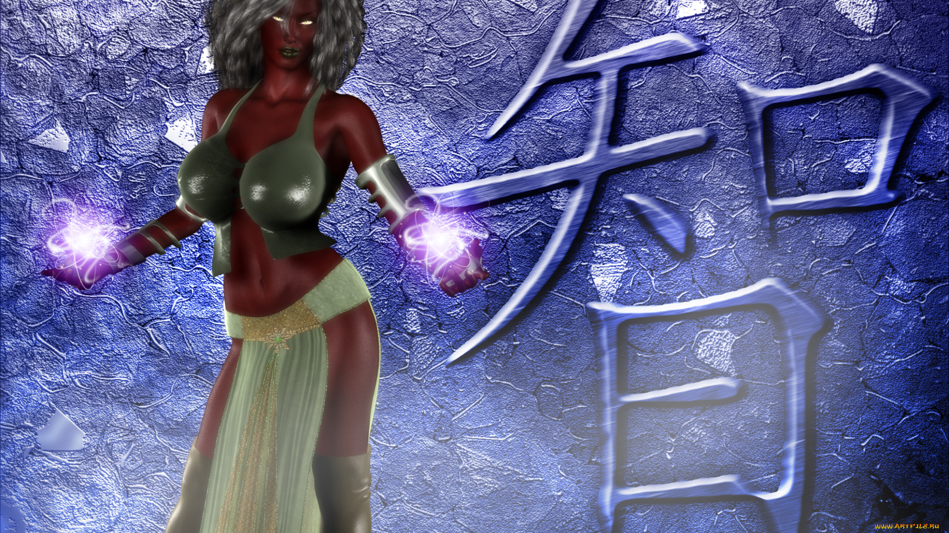 3д, графика, фантазия, , fantasy, девушка, магия, фон, взгляд