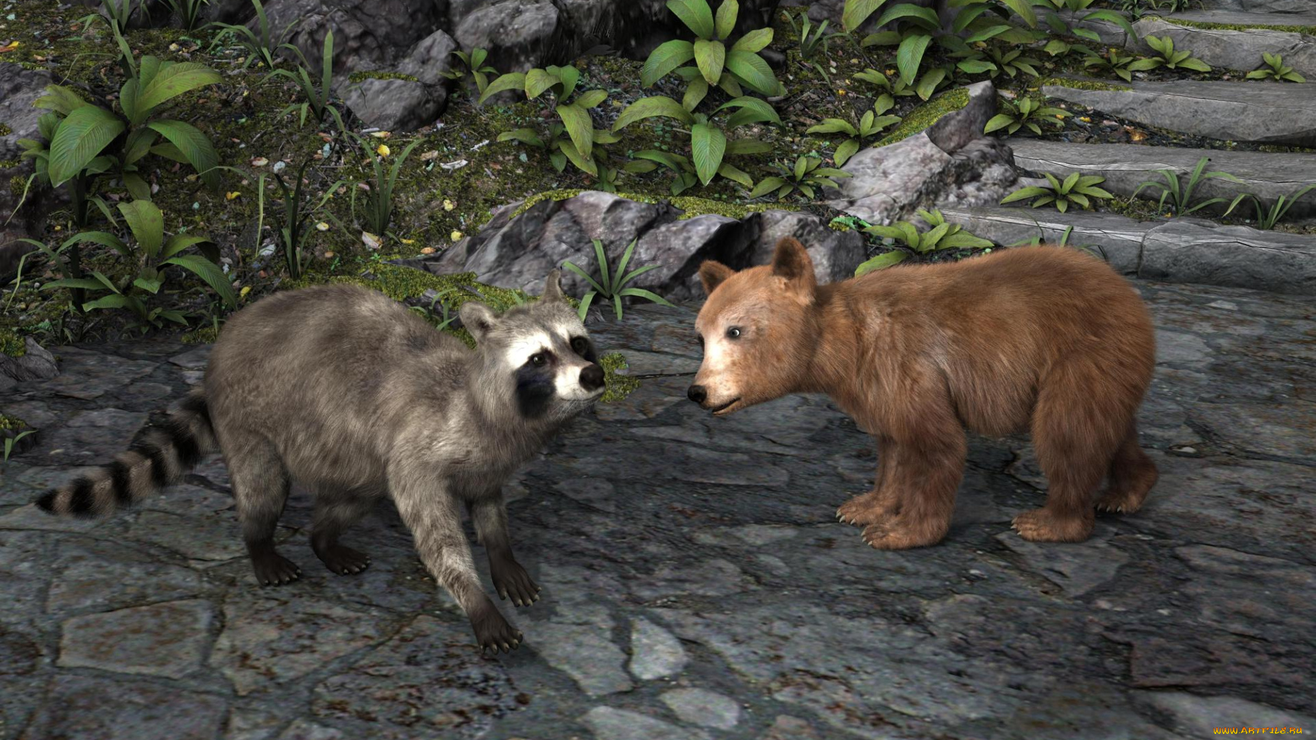 3д, графика, животные, , animals, борсук, медвежонок