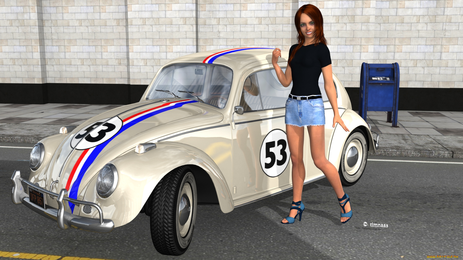 автомобили, 3d, car&girl, автомобиль, фон, девушка, взгляд