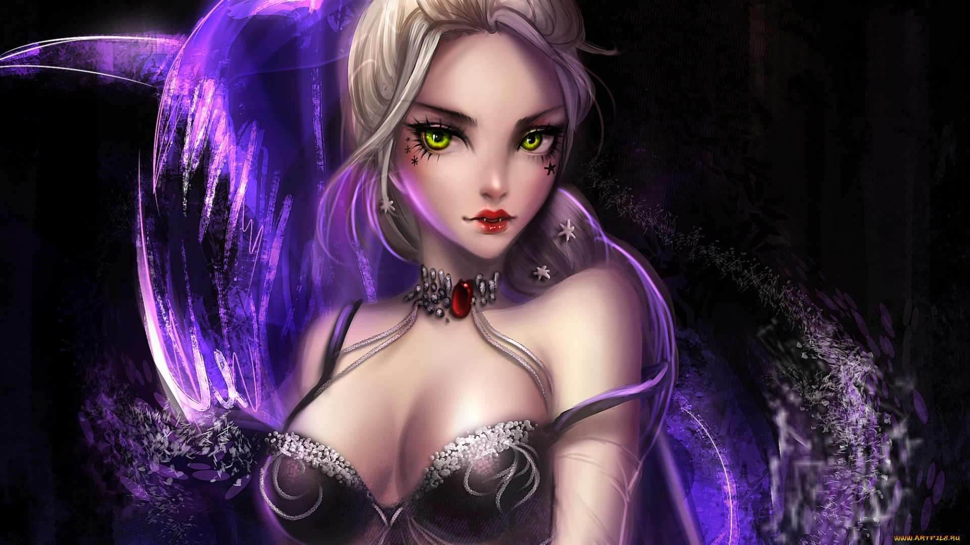 фэнтези, вампиры, вампир, взгляд, девушка, арт