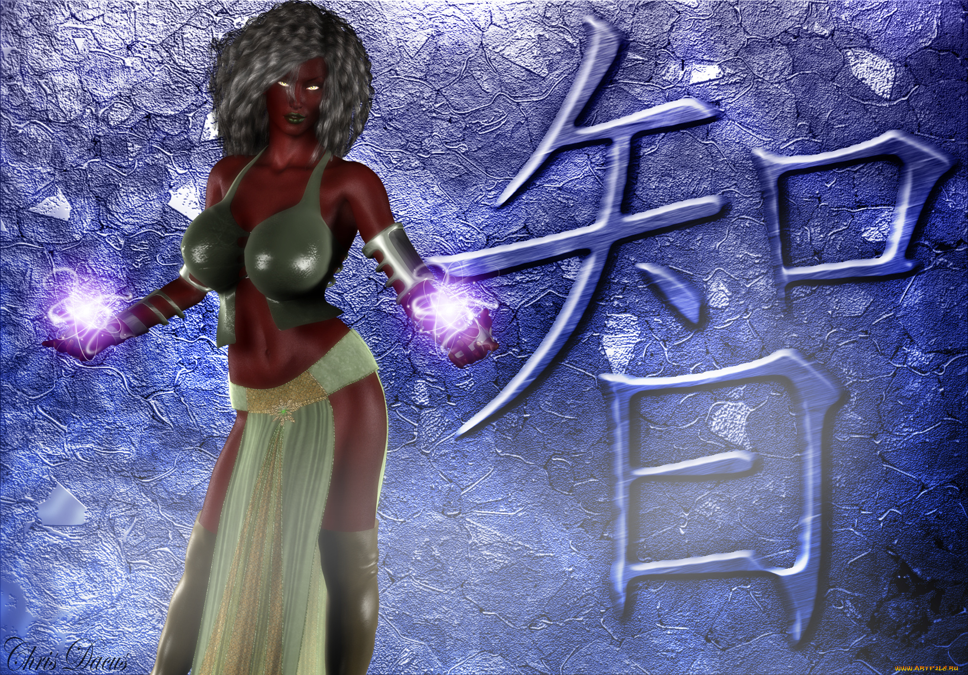 3д, графика, фантазия, , fantasy, девушка, магия, фон, взгляд