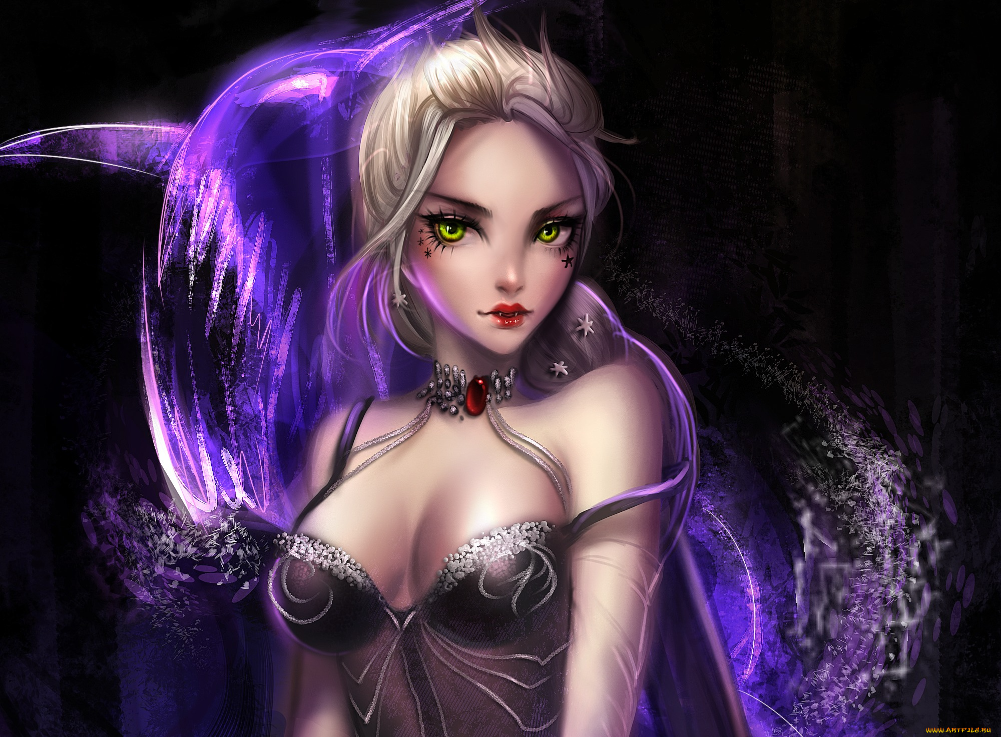 фэнтези, вампиры, вампир, взгляд, девушка, арт