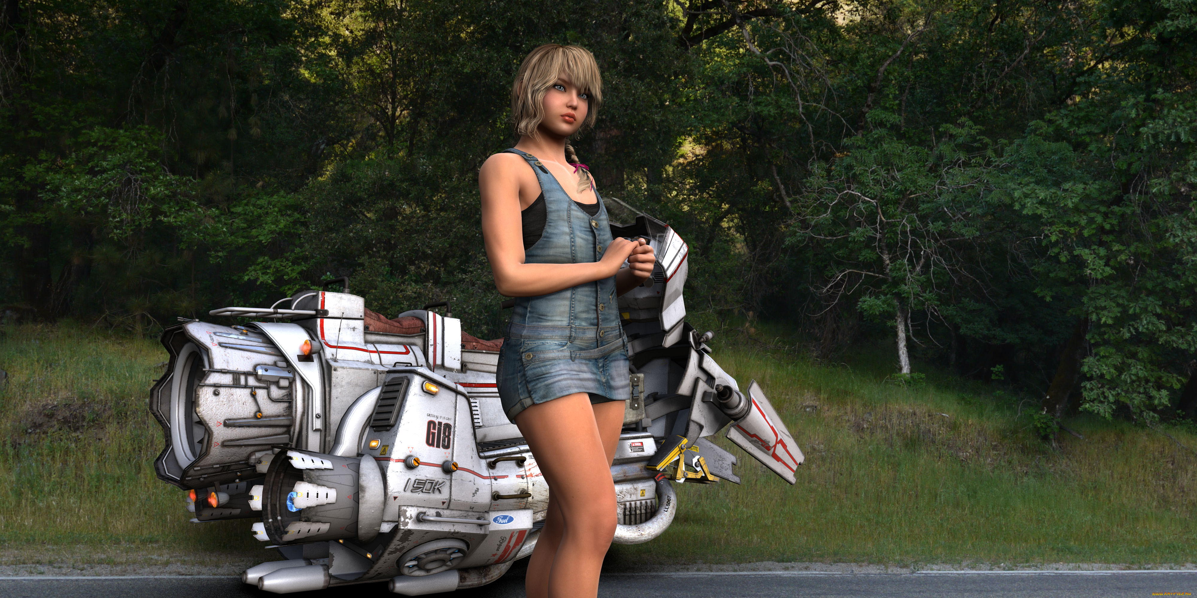 3д, графика, фантазия, , fantasy, девушка, взгляд, фон