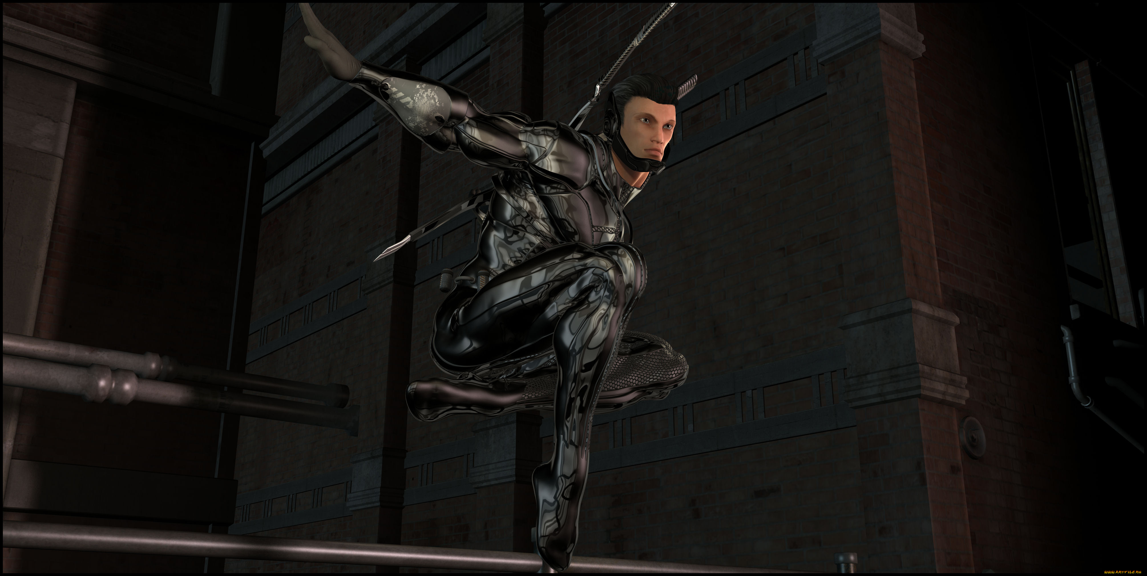 3д, графика, фантазия, , fantasy, мужчина, взгляд, фон, оружие, охота