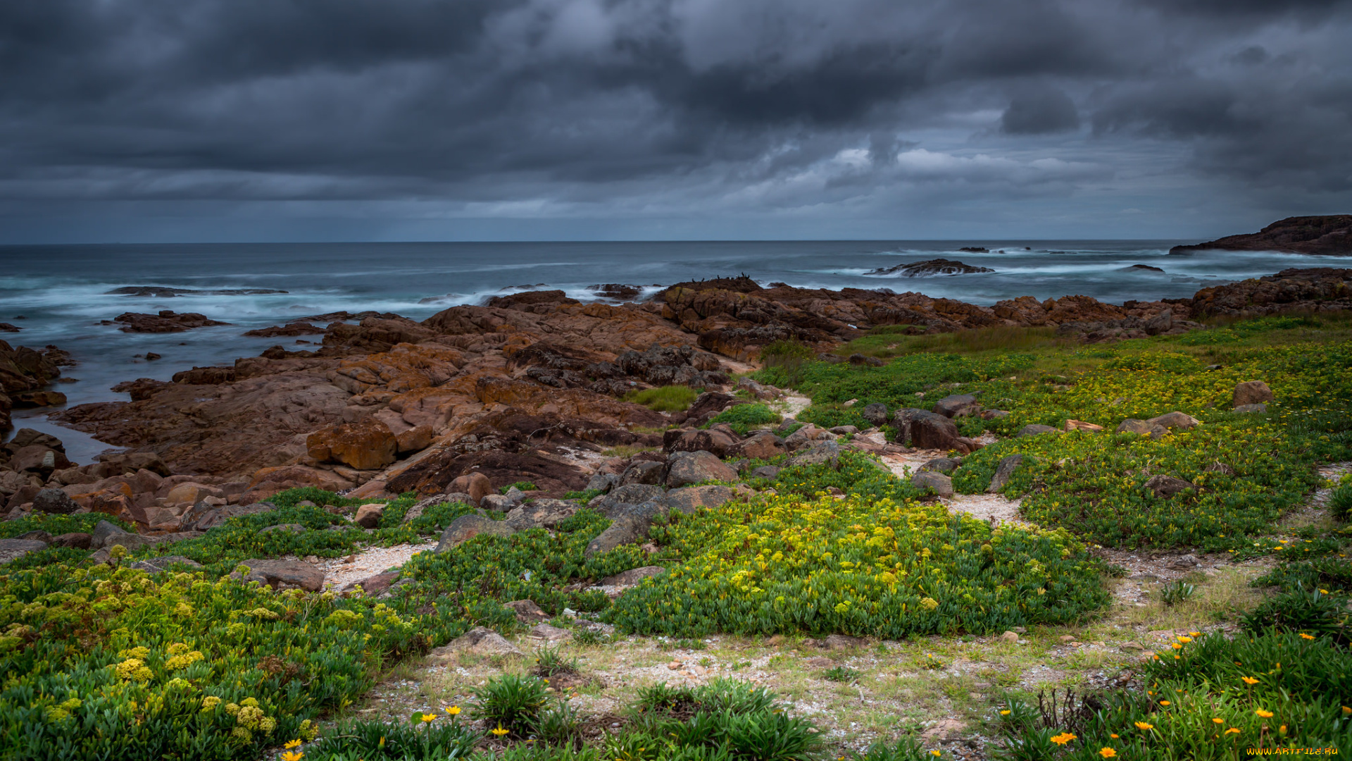 природа, побережье, море, берег