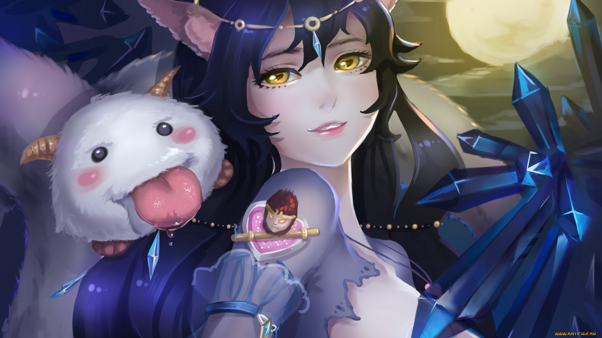 видео, игры, league, of, legends, девушка, ahri