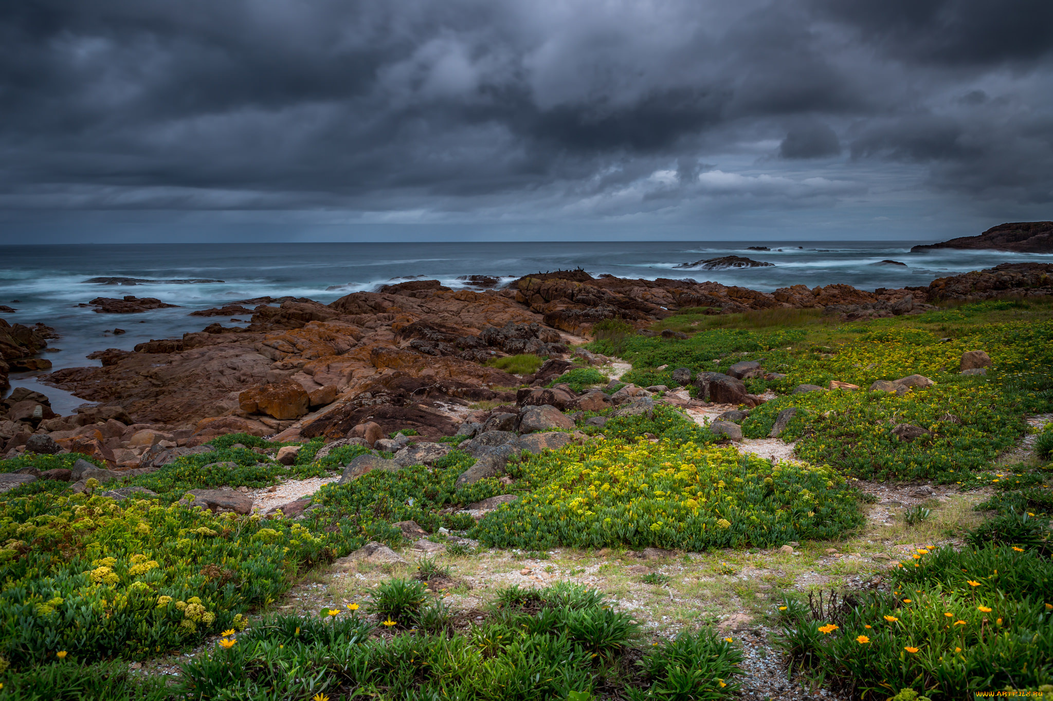 природа, побережье, море, берег