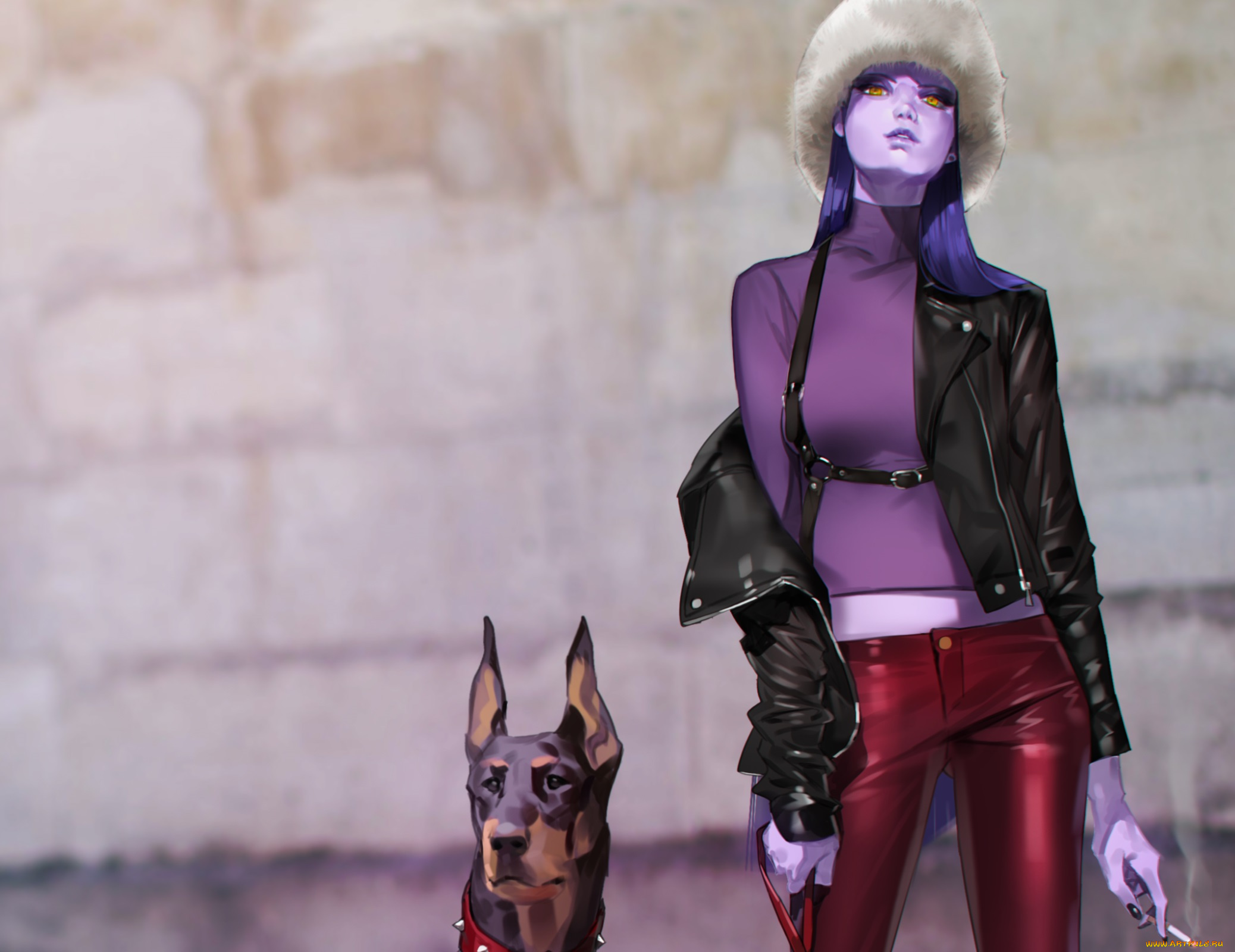 видео, игры, overwatch, девушка, собака