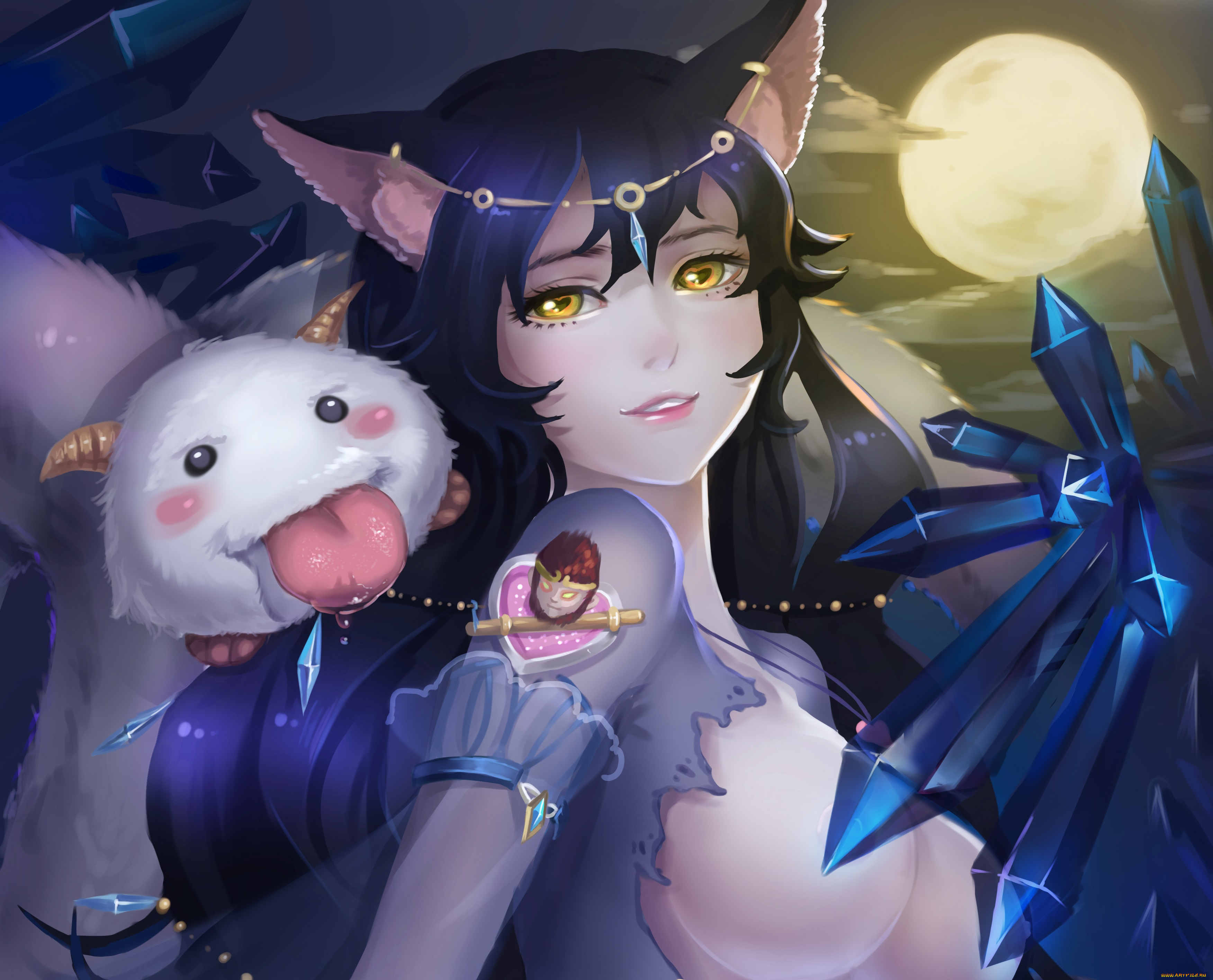 видео, игры, league, of, legends, девушка, ahri