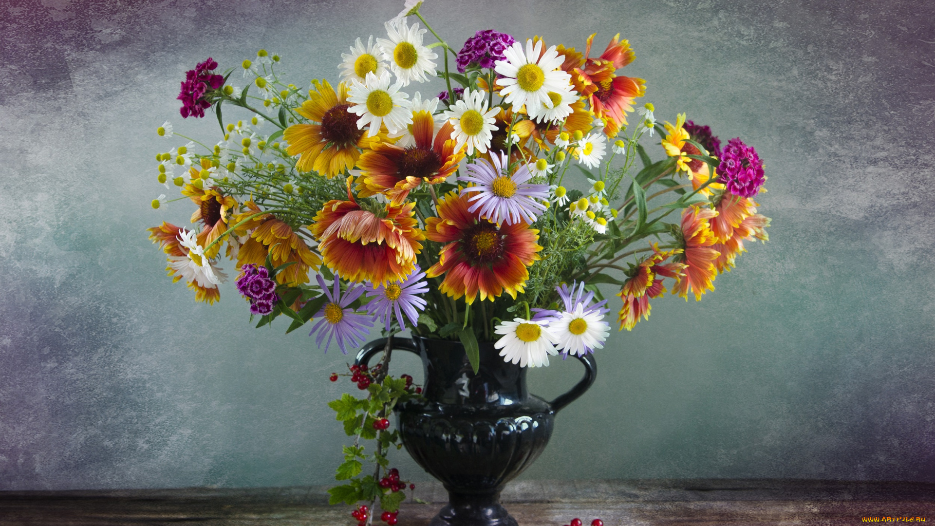 цветы, букеты, , композиции, ваза, букет, ветка, смородина, фон