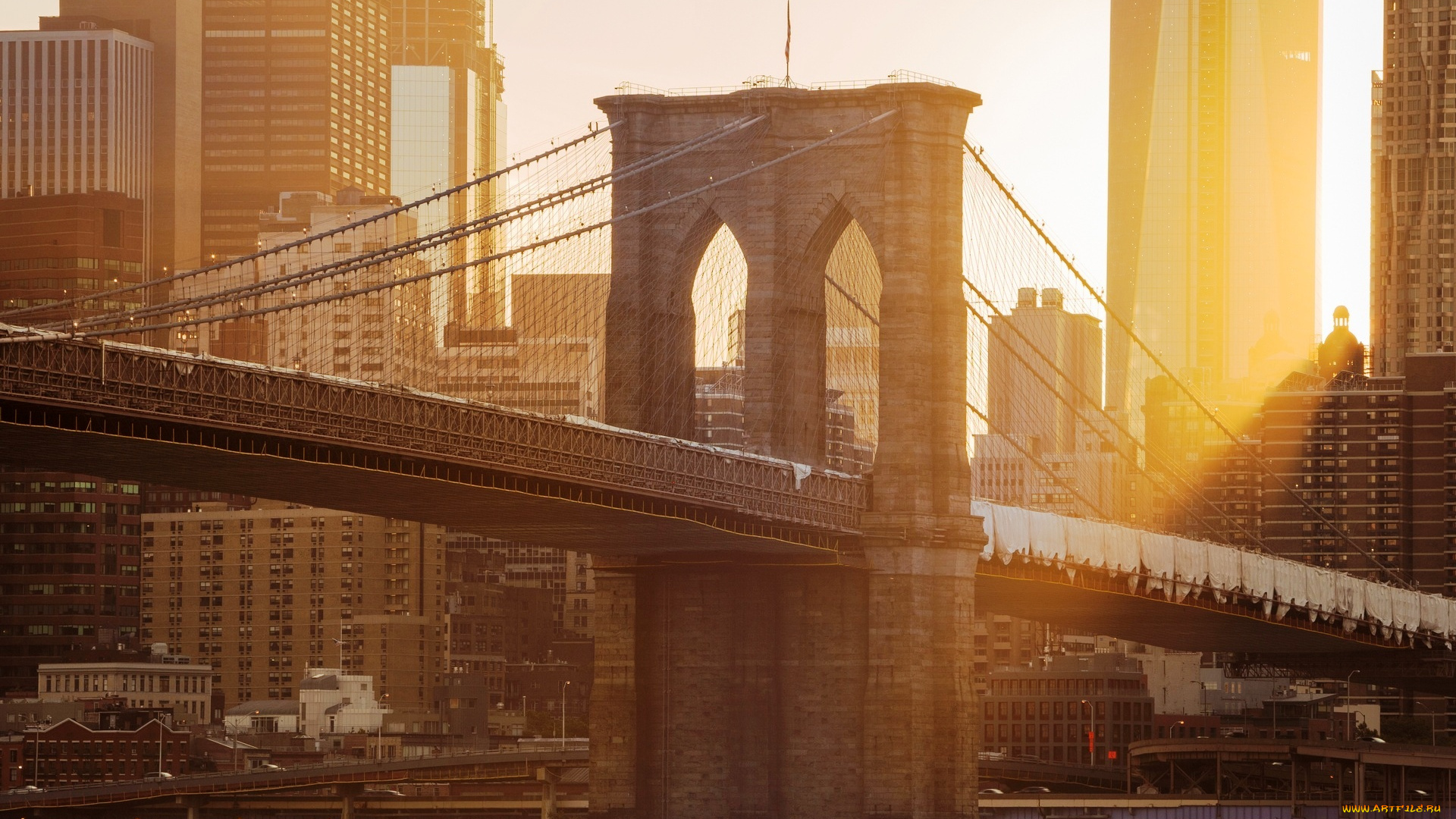 города, -, мосты, дома, мост, город, здания