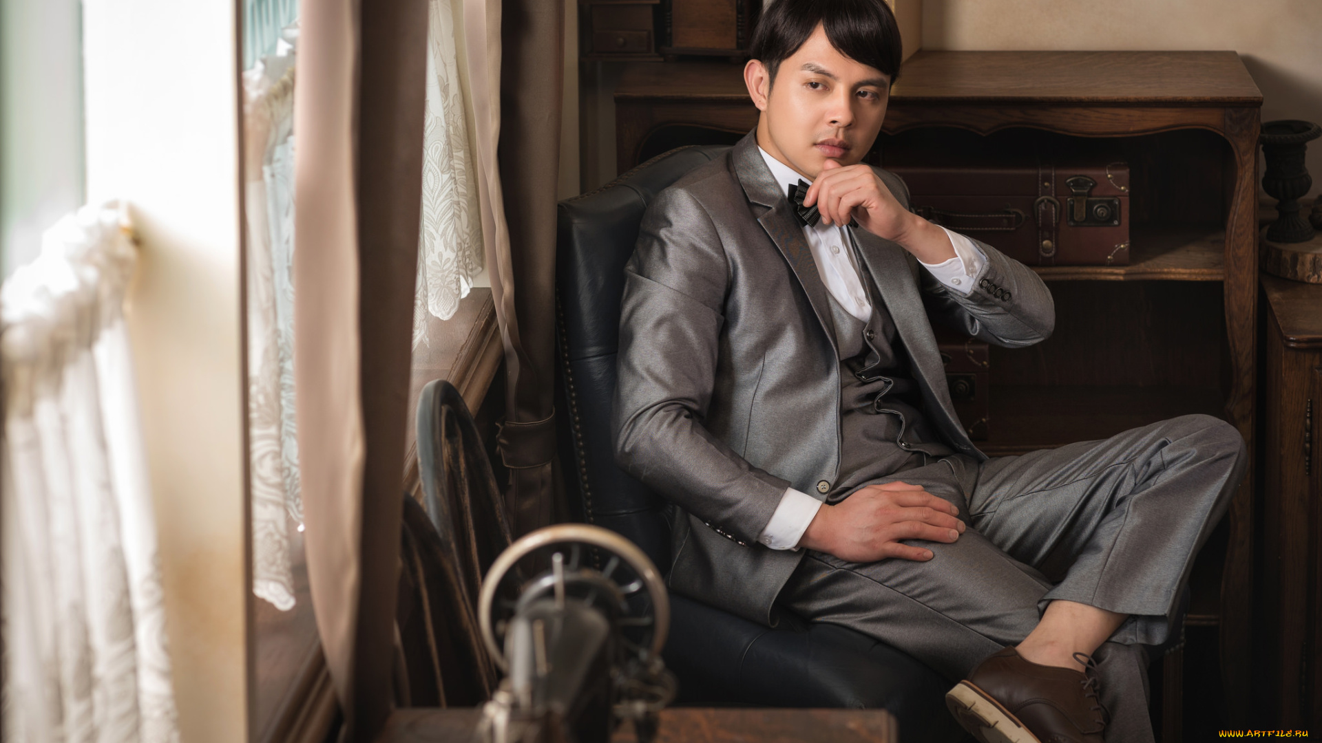 мужчины, -, unsort, задумался, поза, костюм, парень