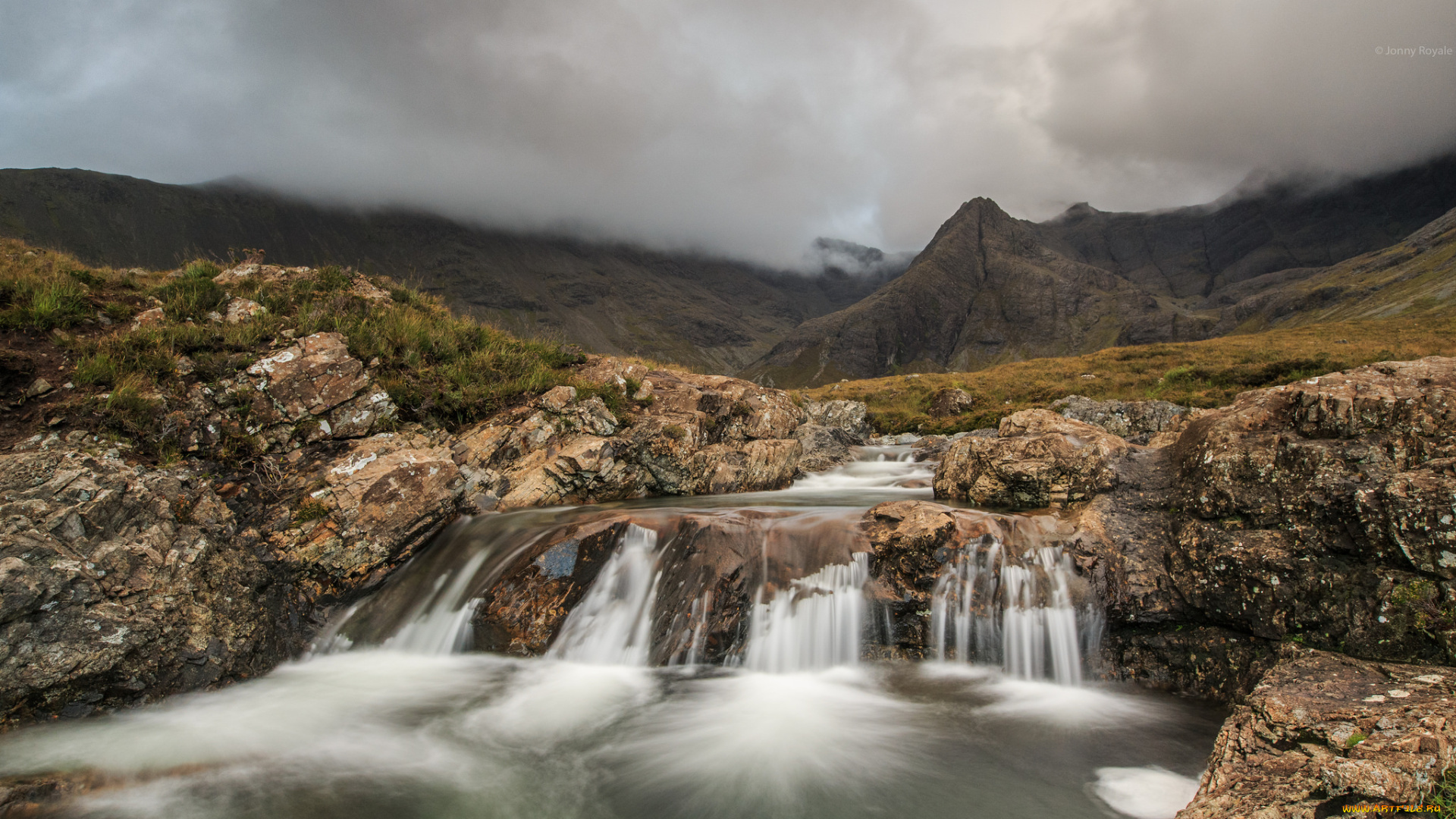 природа, водопады, река, водопад, лес