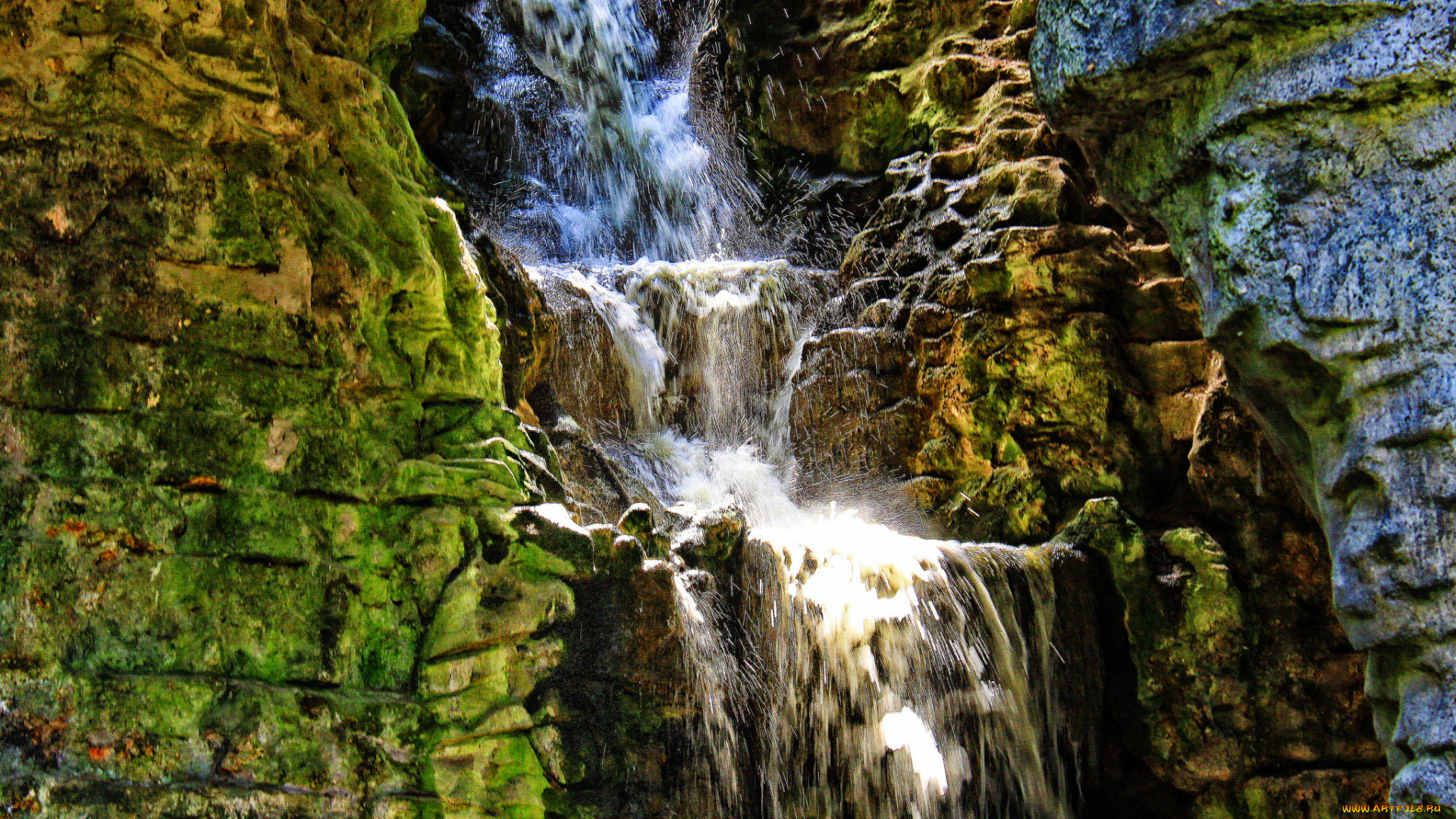 природа, водопады, водопад, река, лес