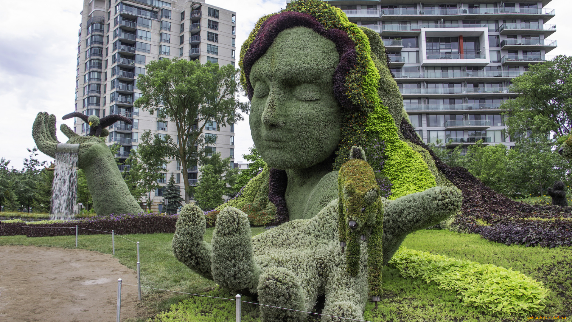 разное, садовые, и, парковые, скульптуры, скульптура, красота, клумба, парк, озеленение