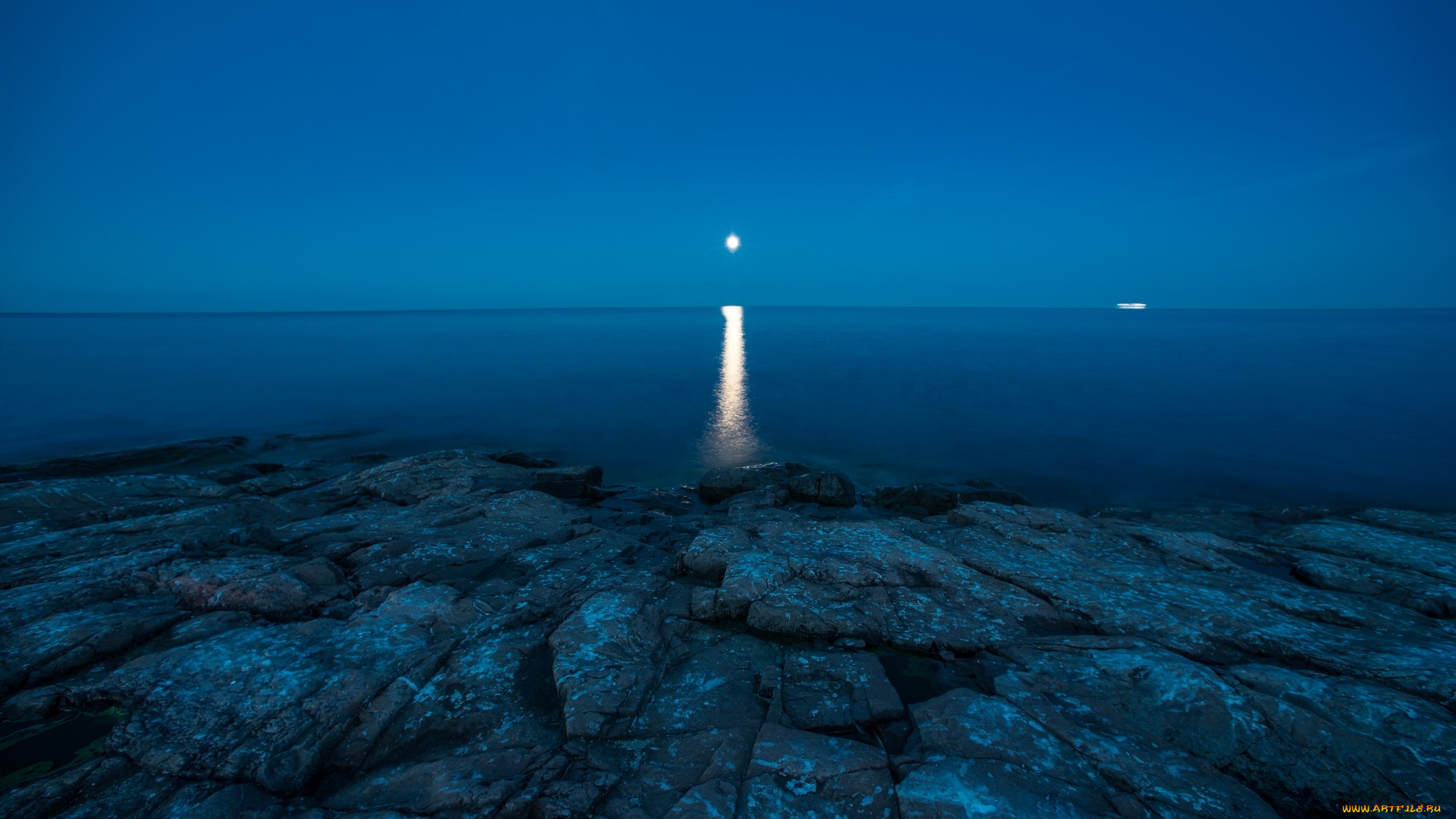 соммерс, , финский, залив, , россия, природа, побережье, море, берег, небо, луна, камни, ночь