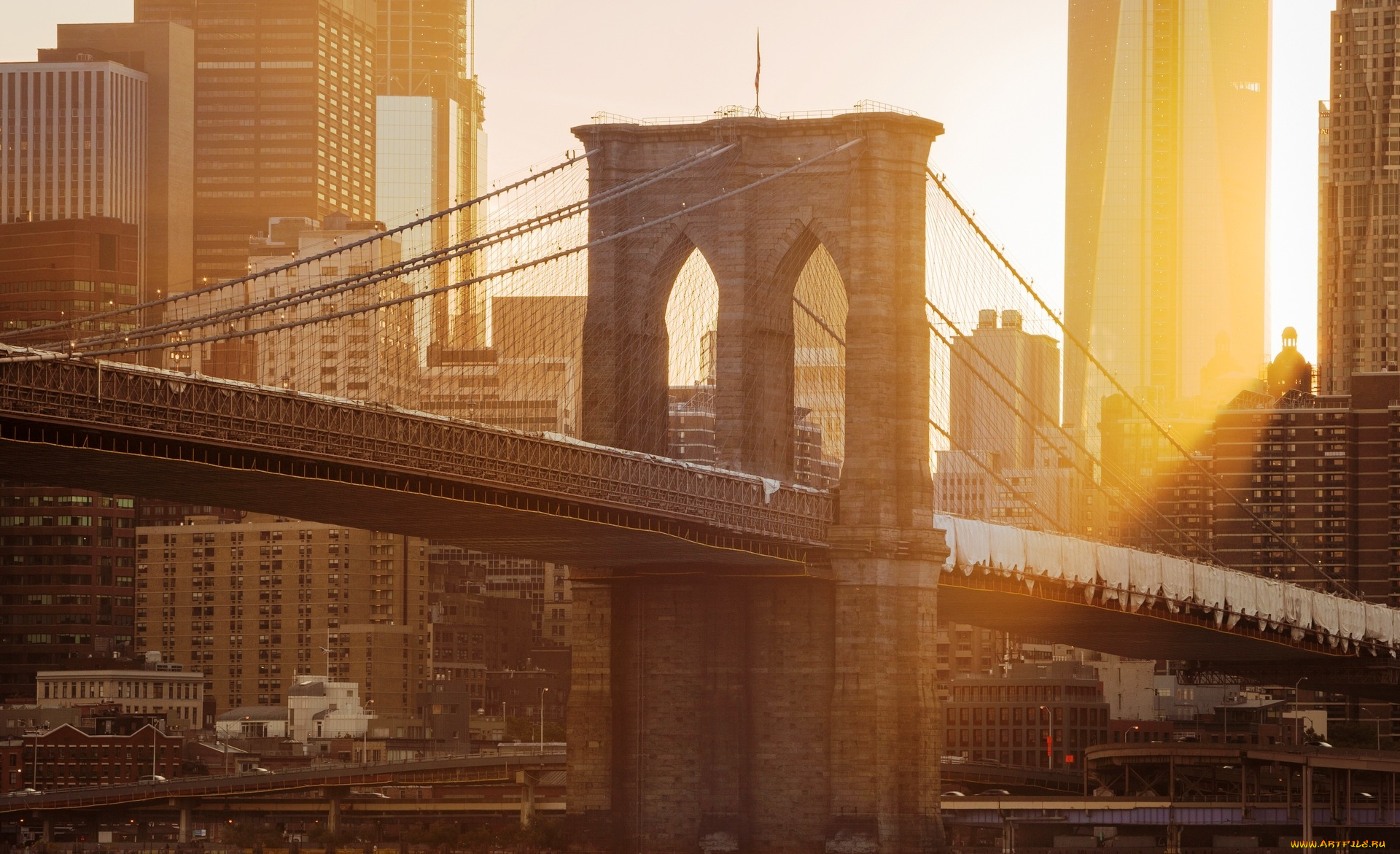 города, -, мосты, дома, мост, город, здания