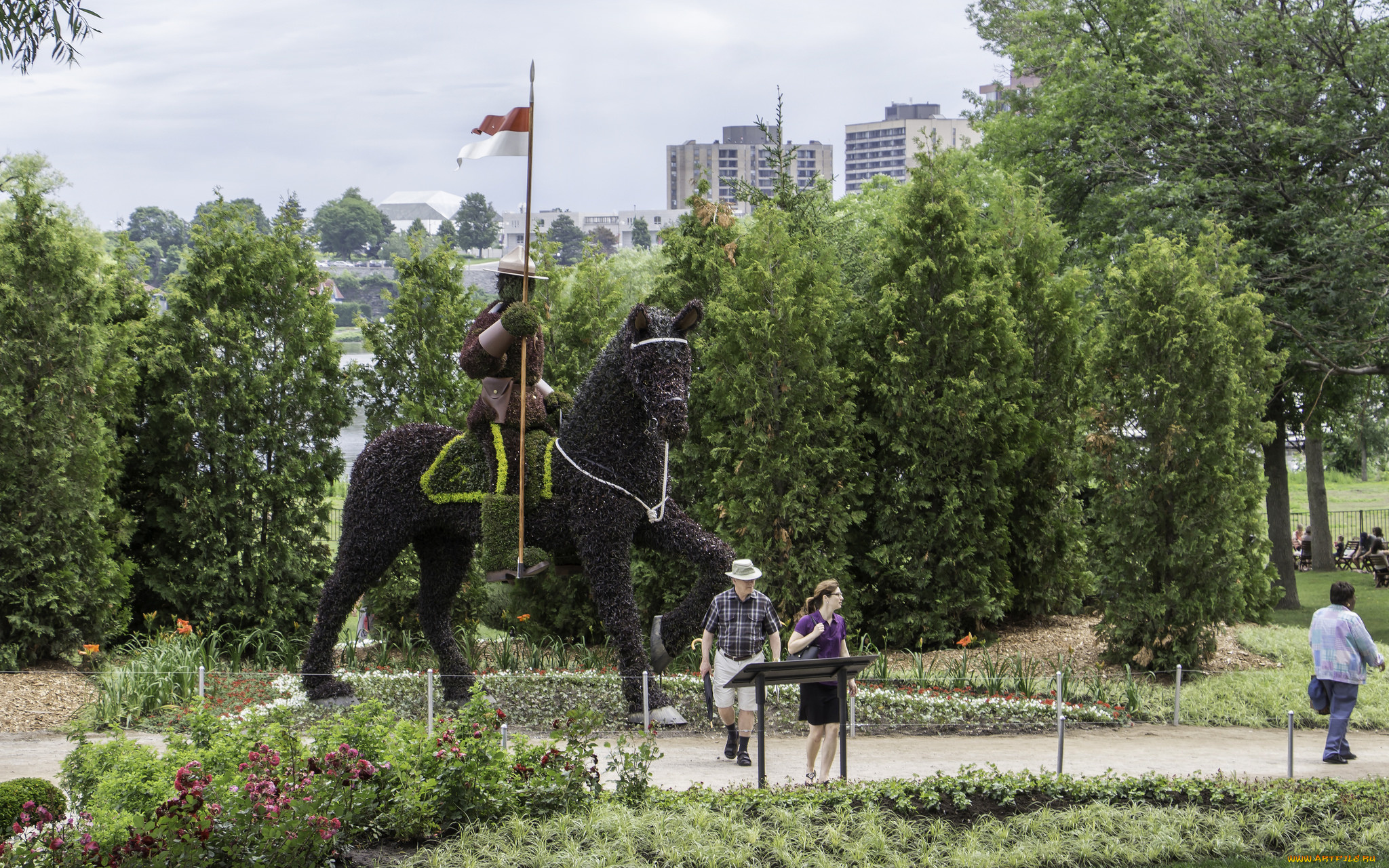 разное, садовые, и, парковые, скульптуры, красота, клумба, парк, озеленение, скульптура