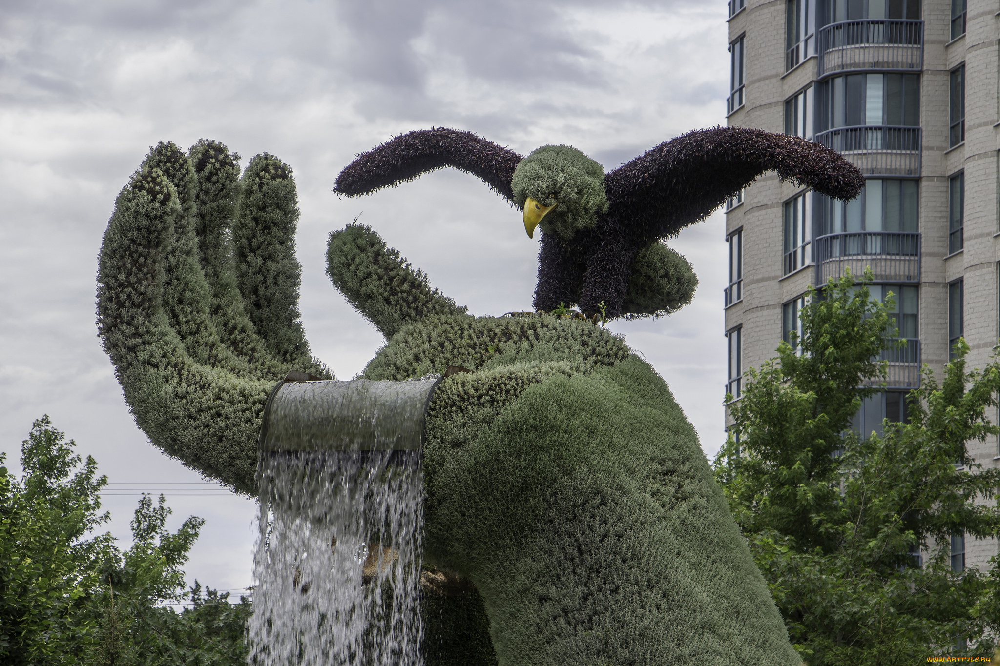 разное, садовые, и, парковые, скульптуры, озеленение, скульптура, клумба, красота, парк