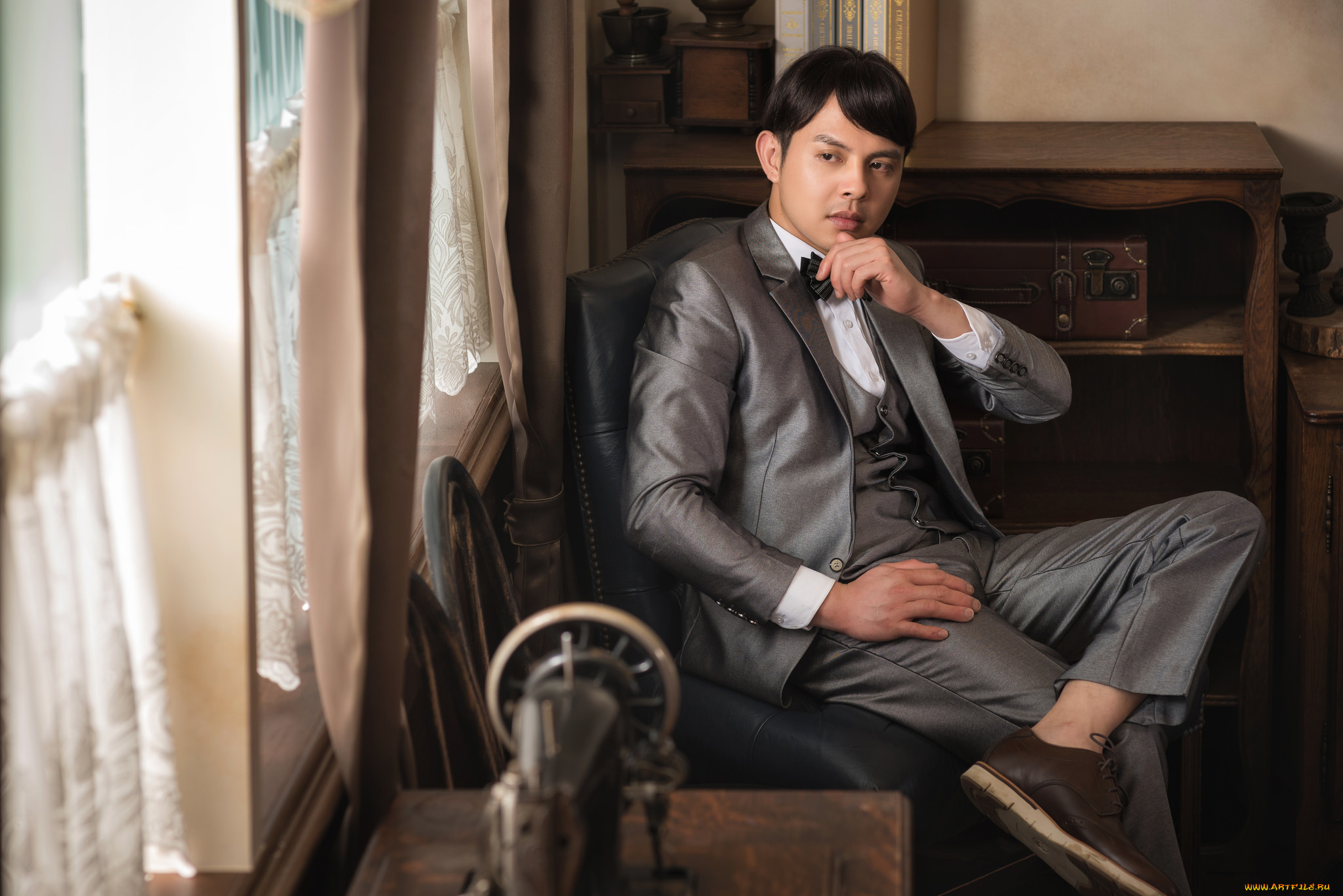 мужчины, -, unsort, задумался, поза, костюм, парень