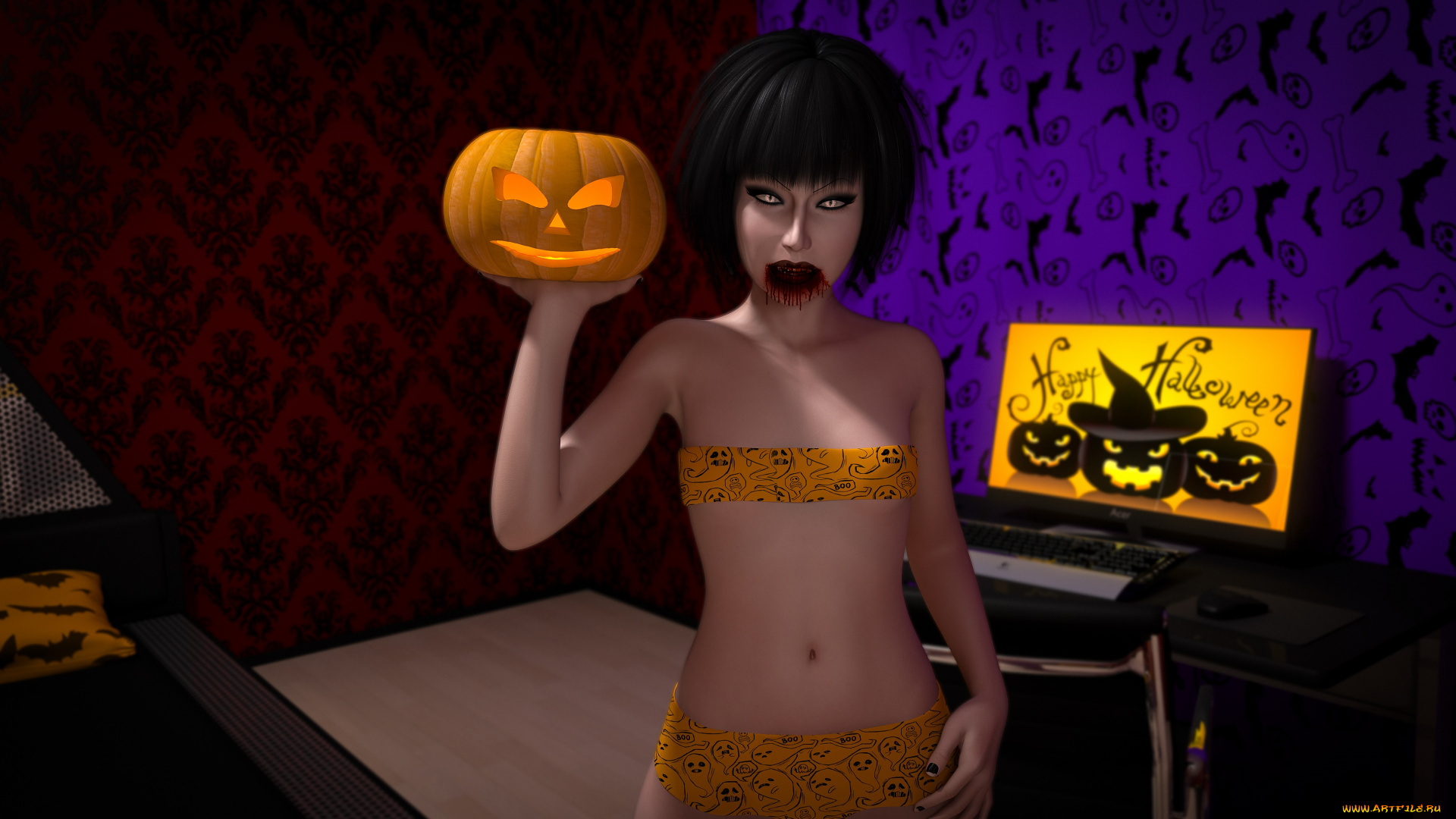 3д, графика, праздники, , holidays, взгляд, девушка, фон