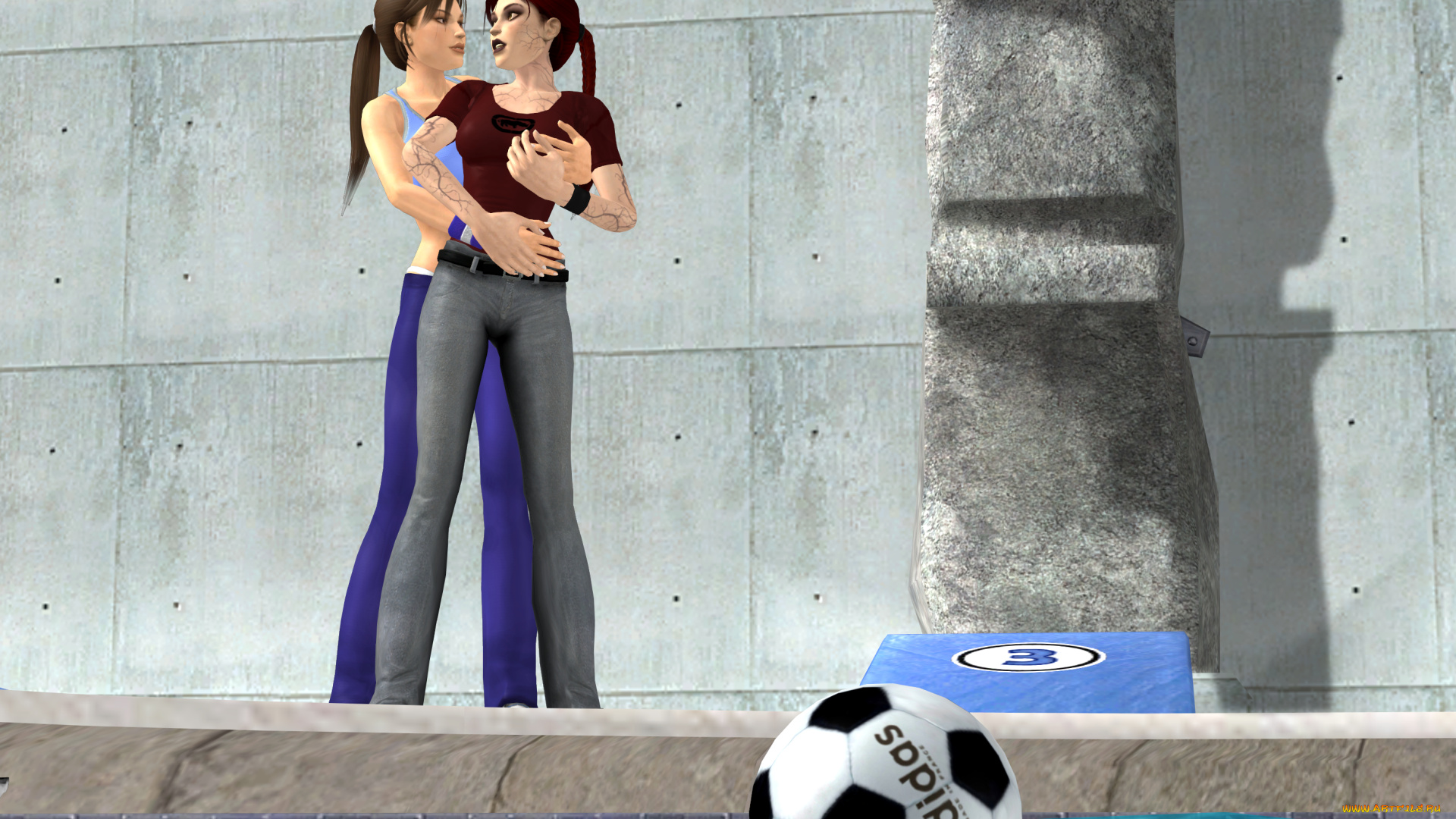 3д, графика, спорт, , sport, девушки, мяч, фон, взгляд