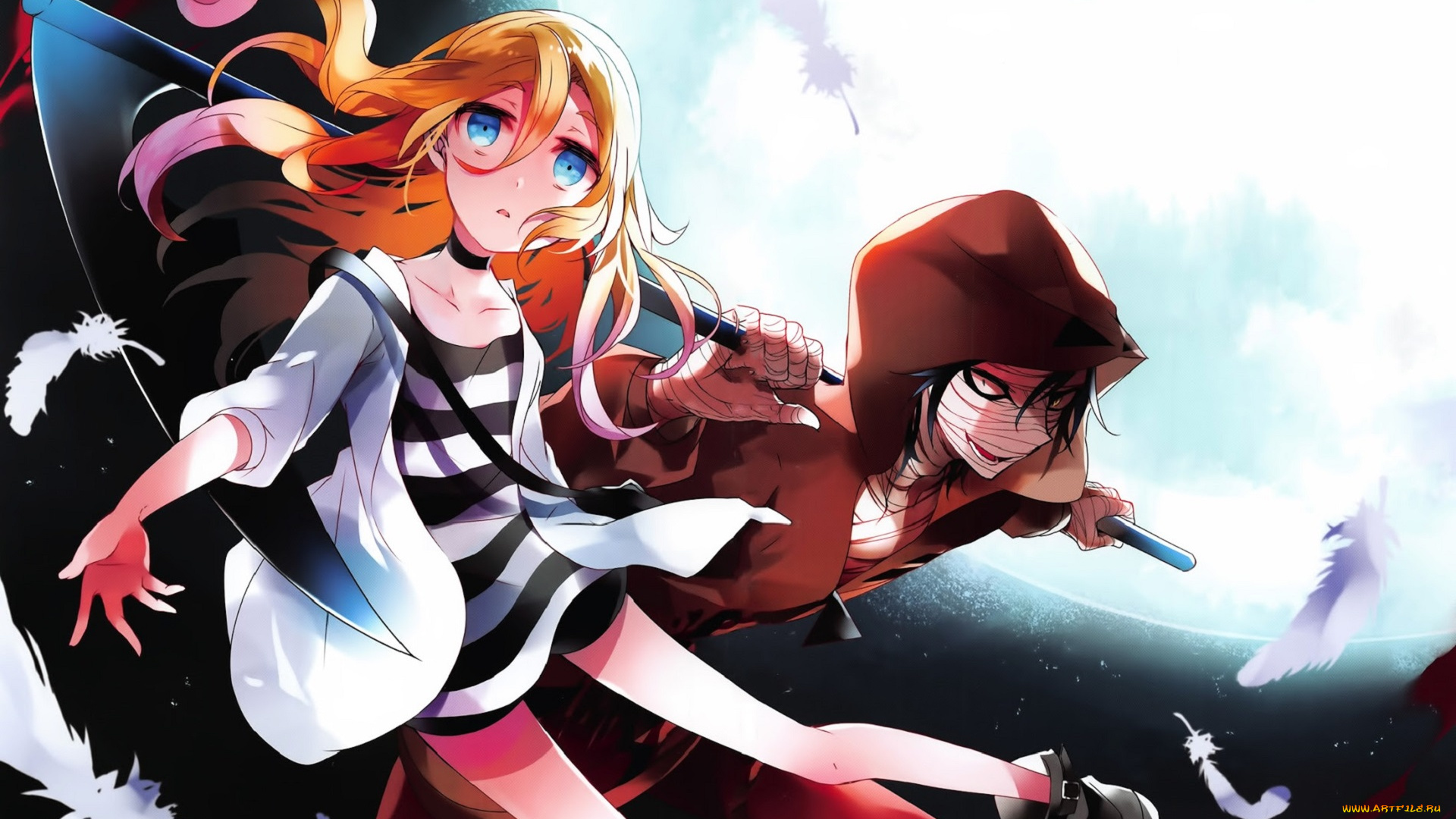 аниме, satsuriku, no, tenshi, двое