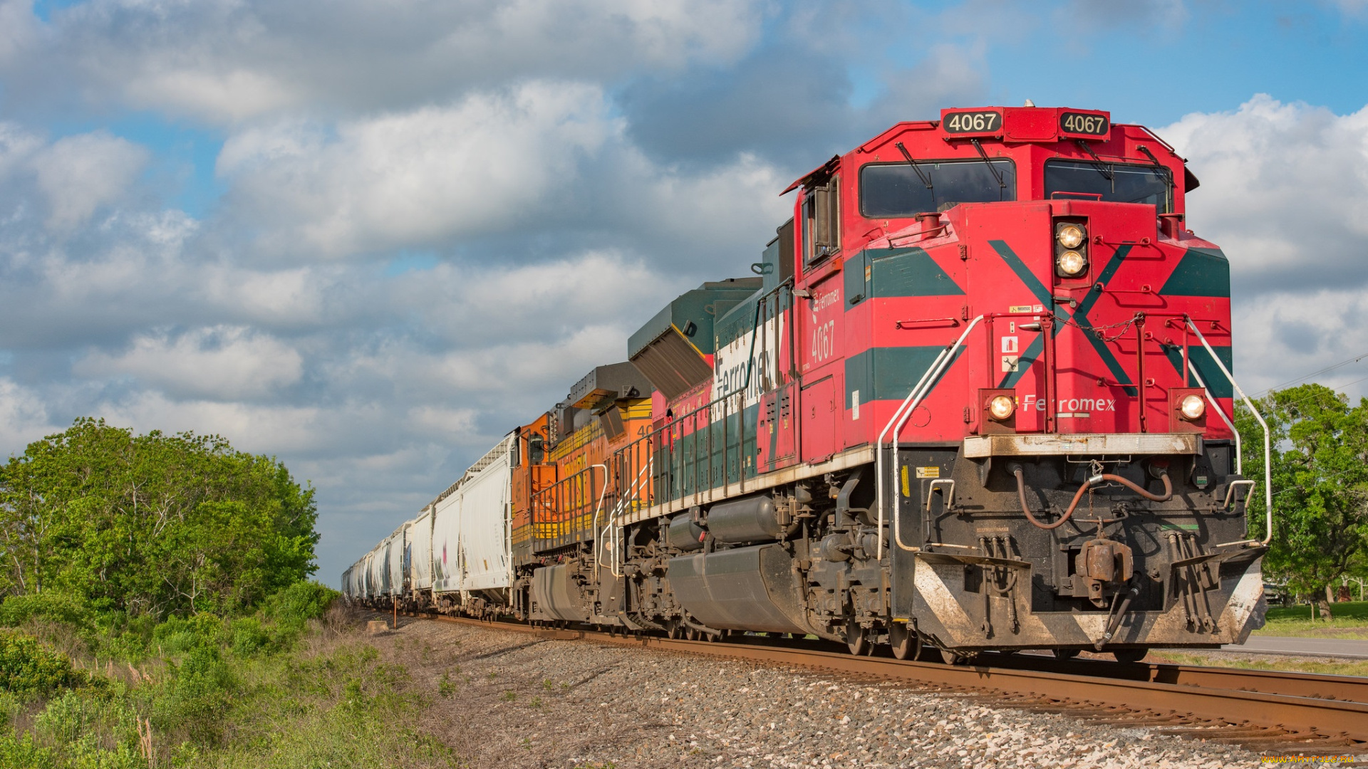 техника, поезда, локомотив, состав