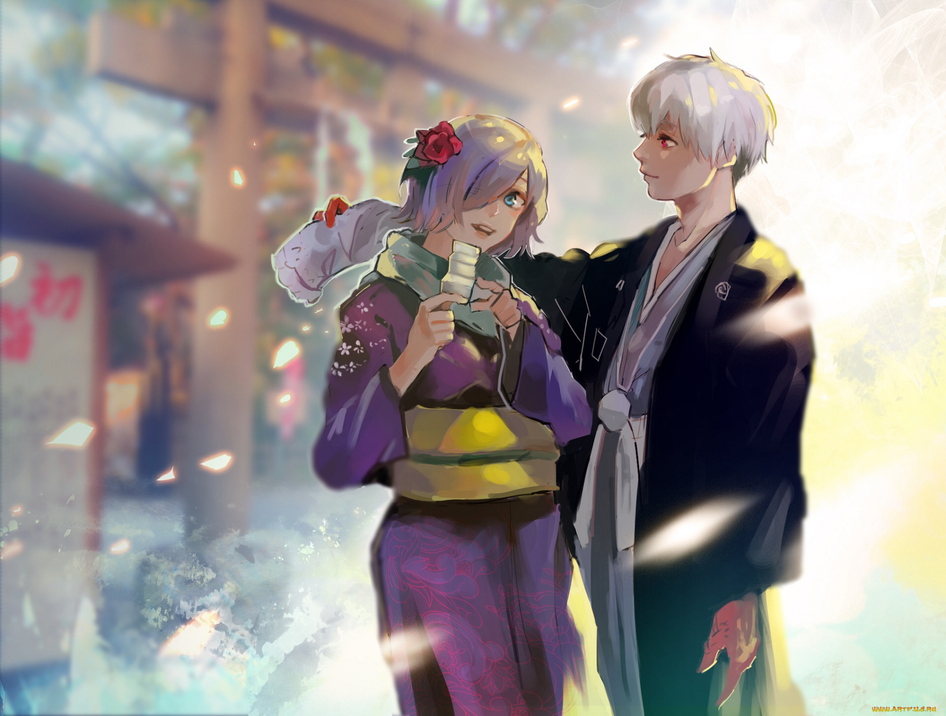 аниме, tokyo, ghoul, двое