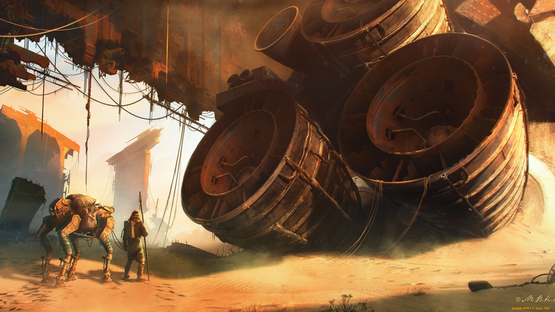 фэнтези, иные, миры, , иные, времена, развалины, дюзы, робот, человек