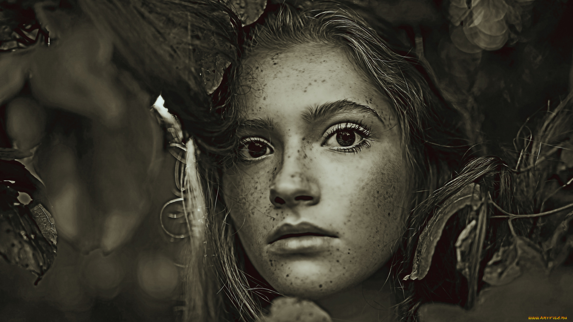 календари, компьютерный, дизайн, 2019, calendar, веснушки, лицо, девушка, взгляд, женщина