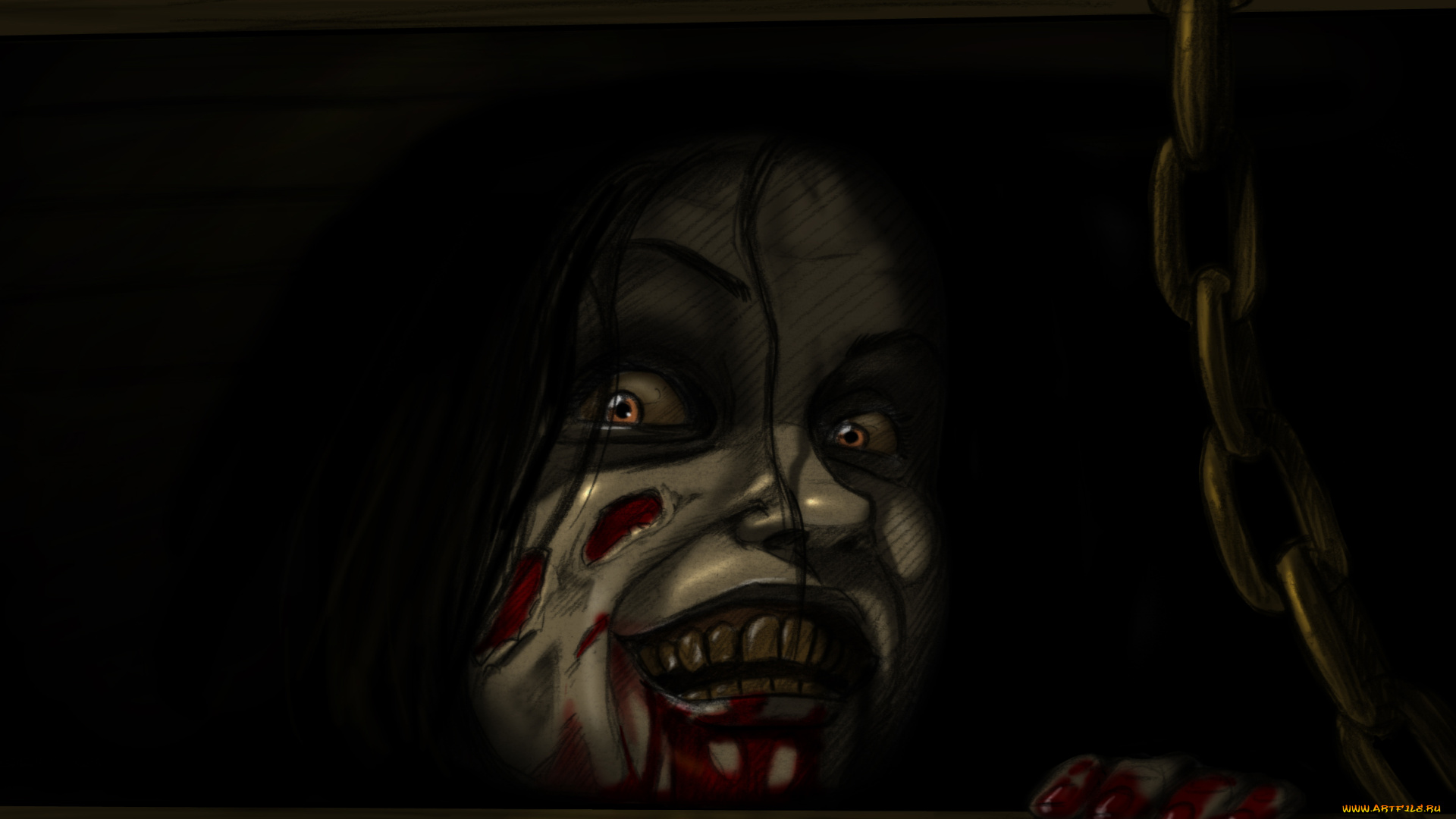 рисованное, комиксы, лицо, взгляд, фон