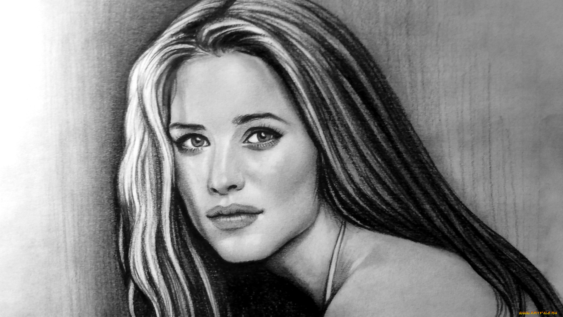 рисованное, люди, взгляд, фон, девушка