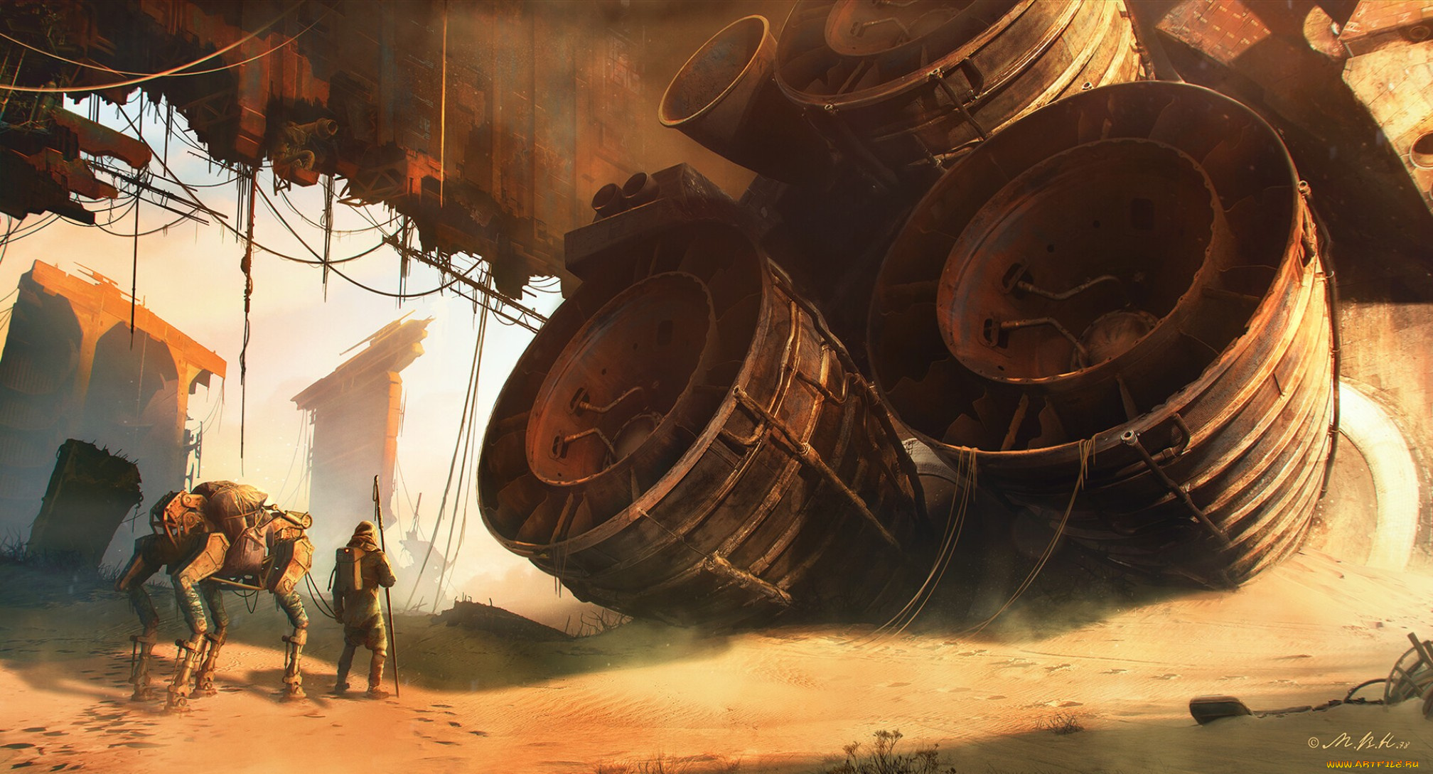 фэнтези, иные, миры, , иные, времена, развалины, дюзы, робот, человек