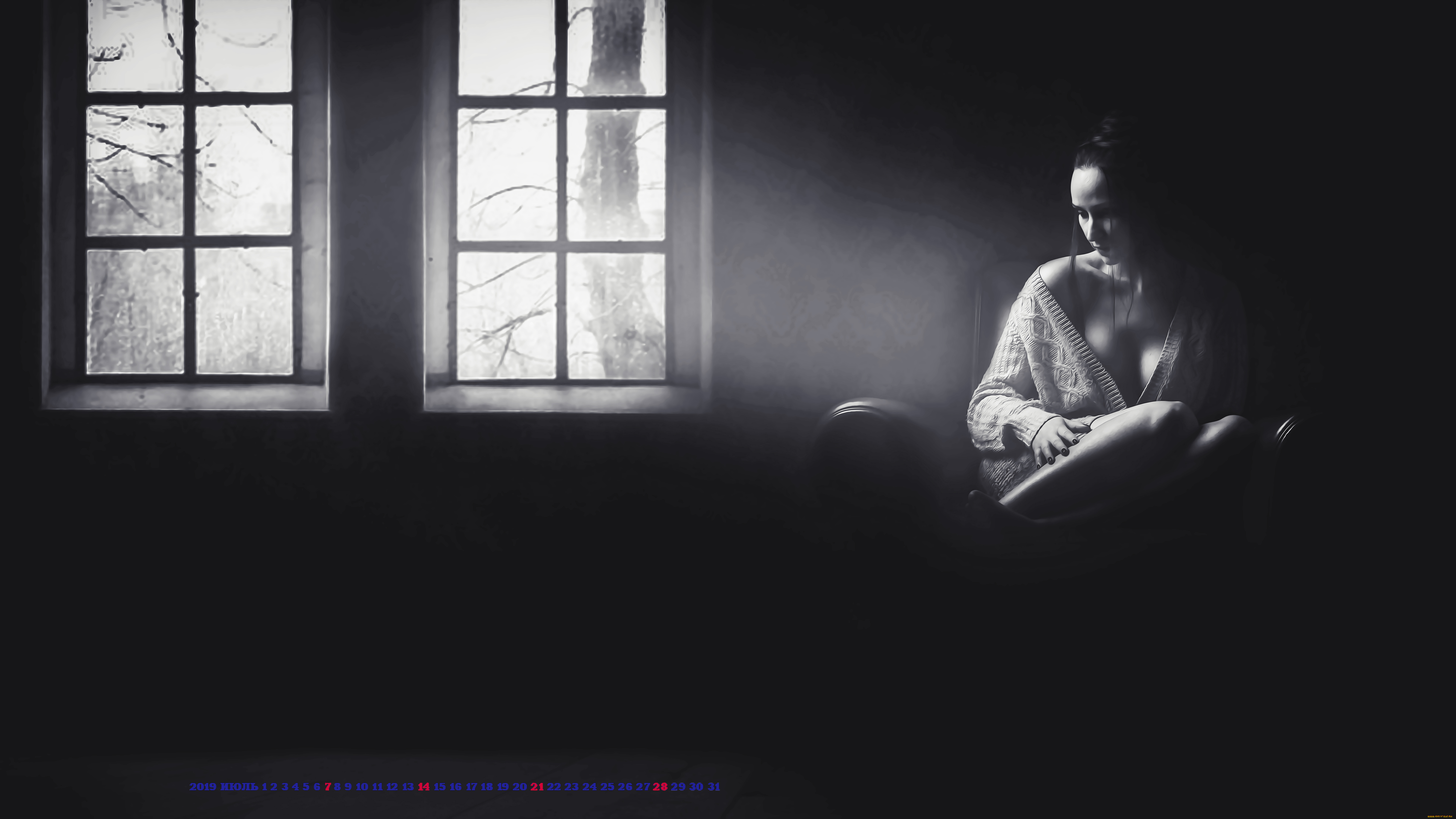календари, компьютерный, дизайн, окно, 2019, calendar, женщина, помещение, кресло, девушка