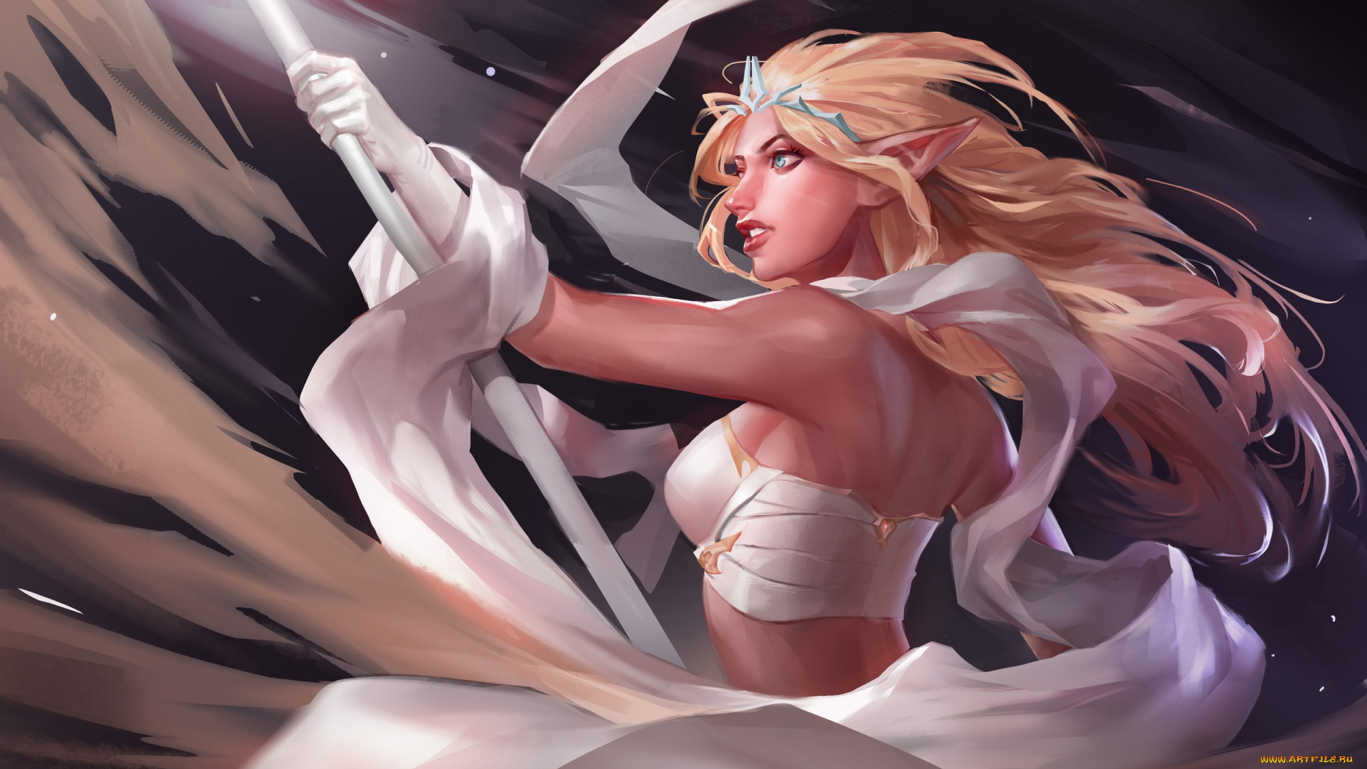 видео, игры, league, of, legends, девушка, посох, магия, janna